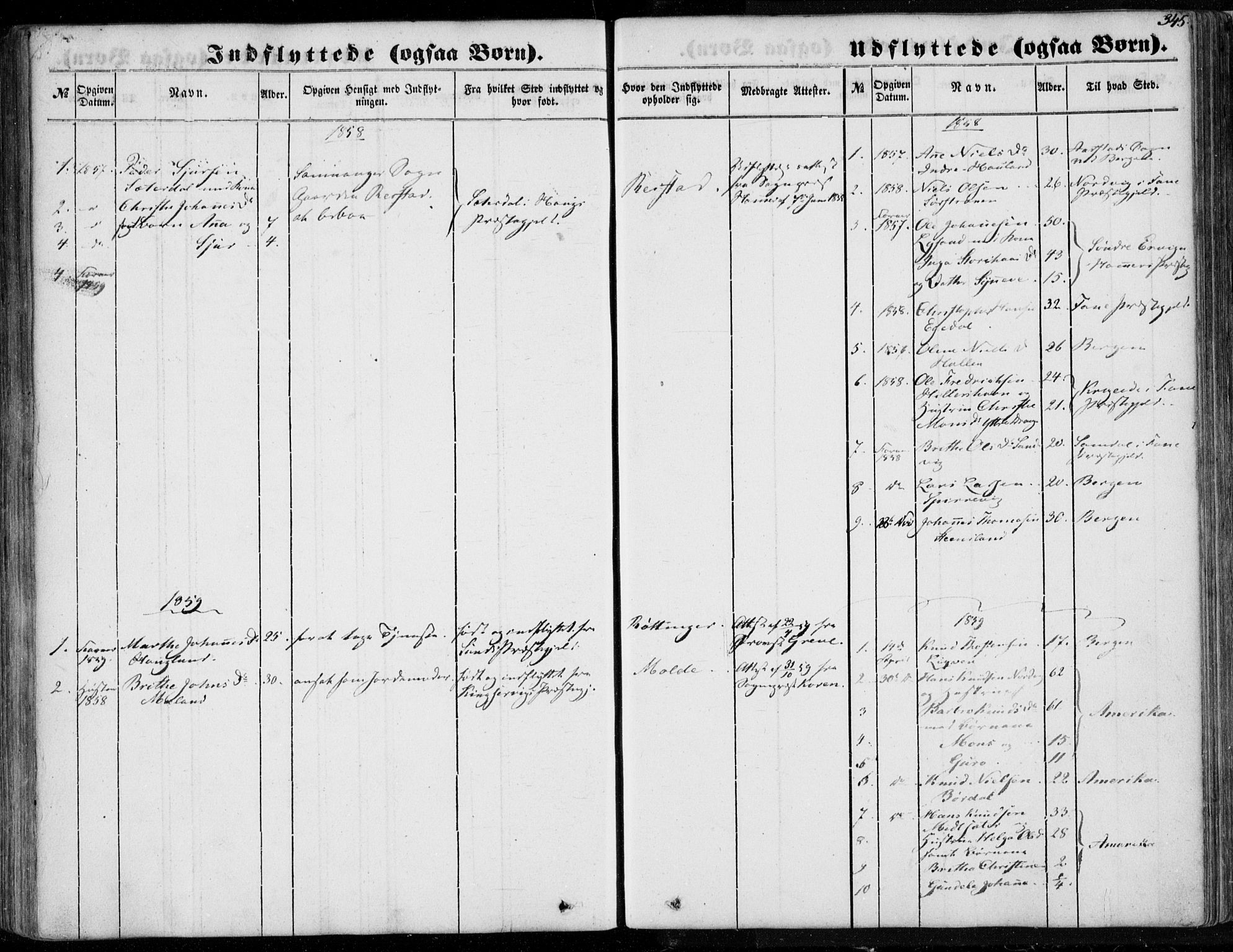 Os sokneprestembete, SAB/A-99929: Parish register (official) no. A 16, 1851-1859, p. 345