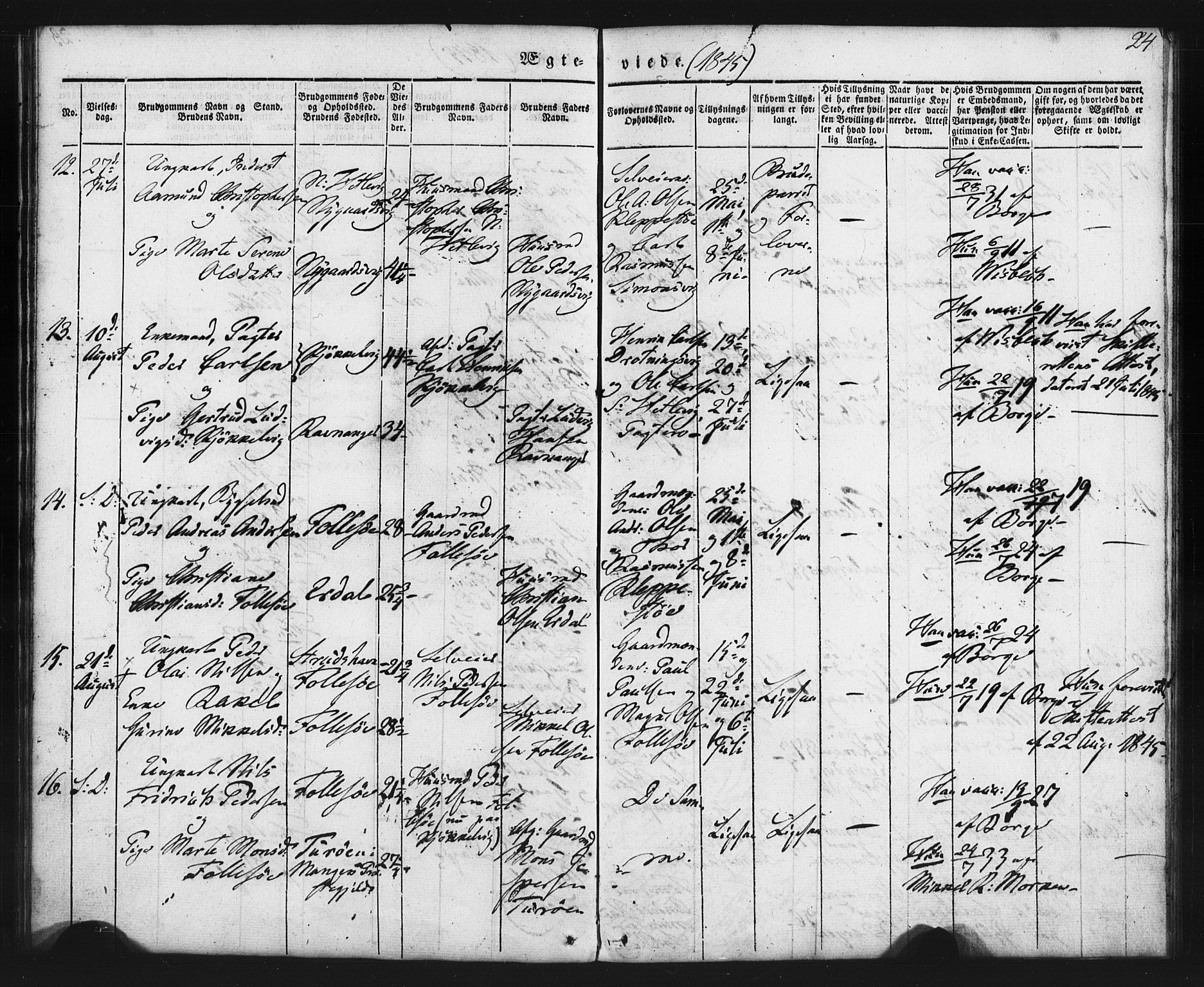 Askøy Sokneprestembete, AV/SAB-A-74101/H/Ha/Haa/Haaa/L0006: Parish register (official) no. A 6, 1840-1852, p. 24