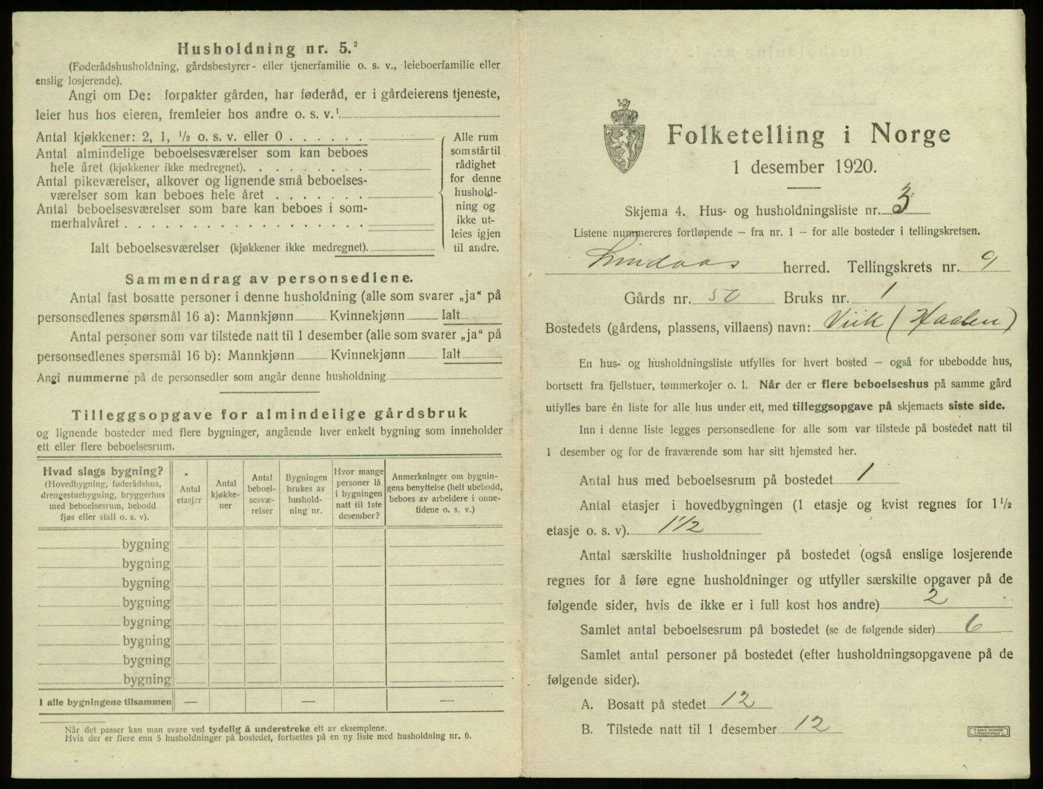 SAB, 1920 census for Lindås, 1920, p. 591