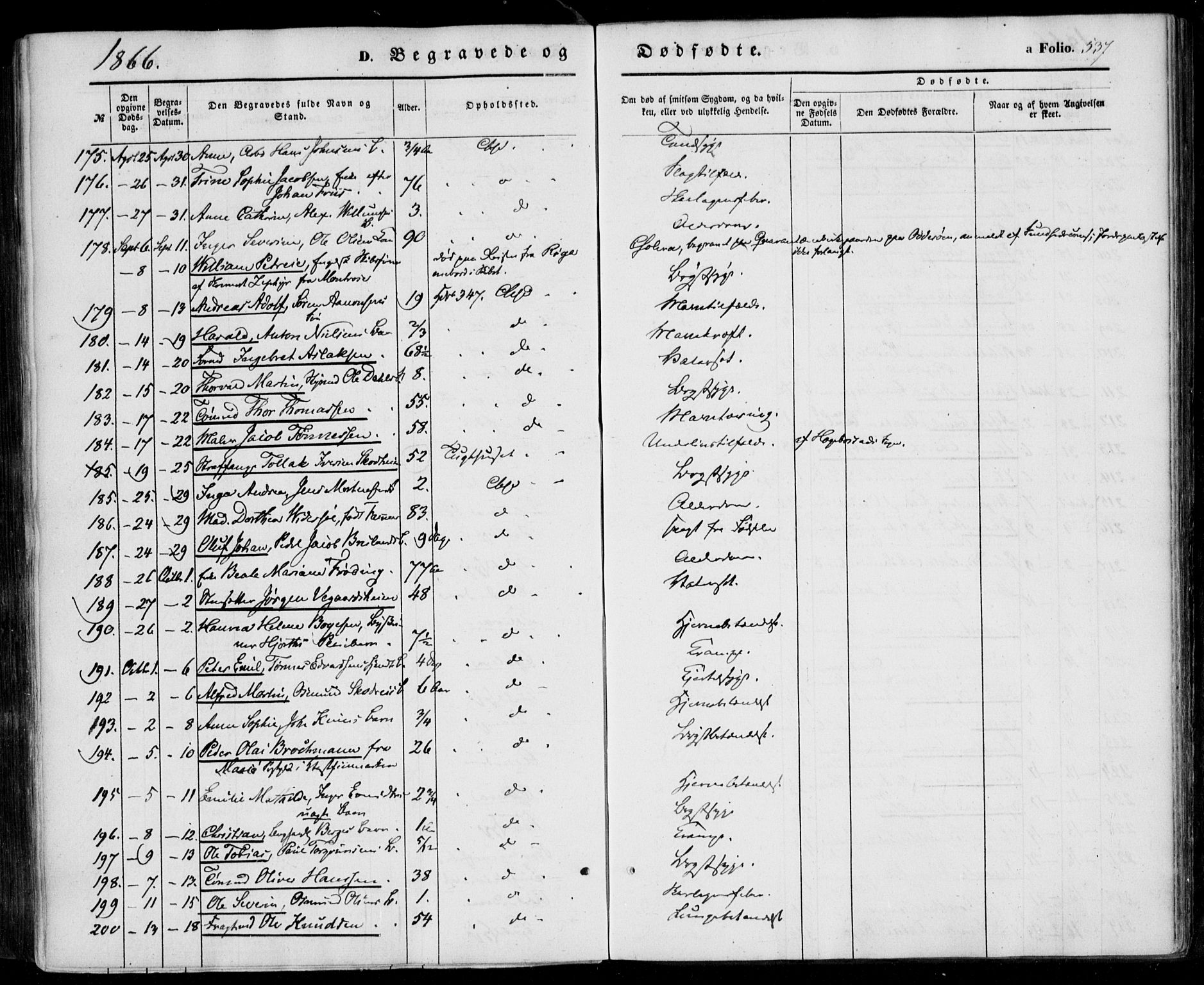 Kristiansand domprosti, SAK/1112-0006/F/Fa/L0014: Parish register (official) no. A 14, 1852-1867, p. 537