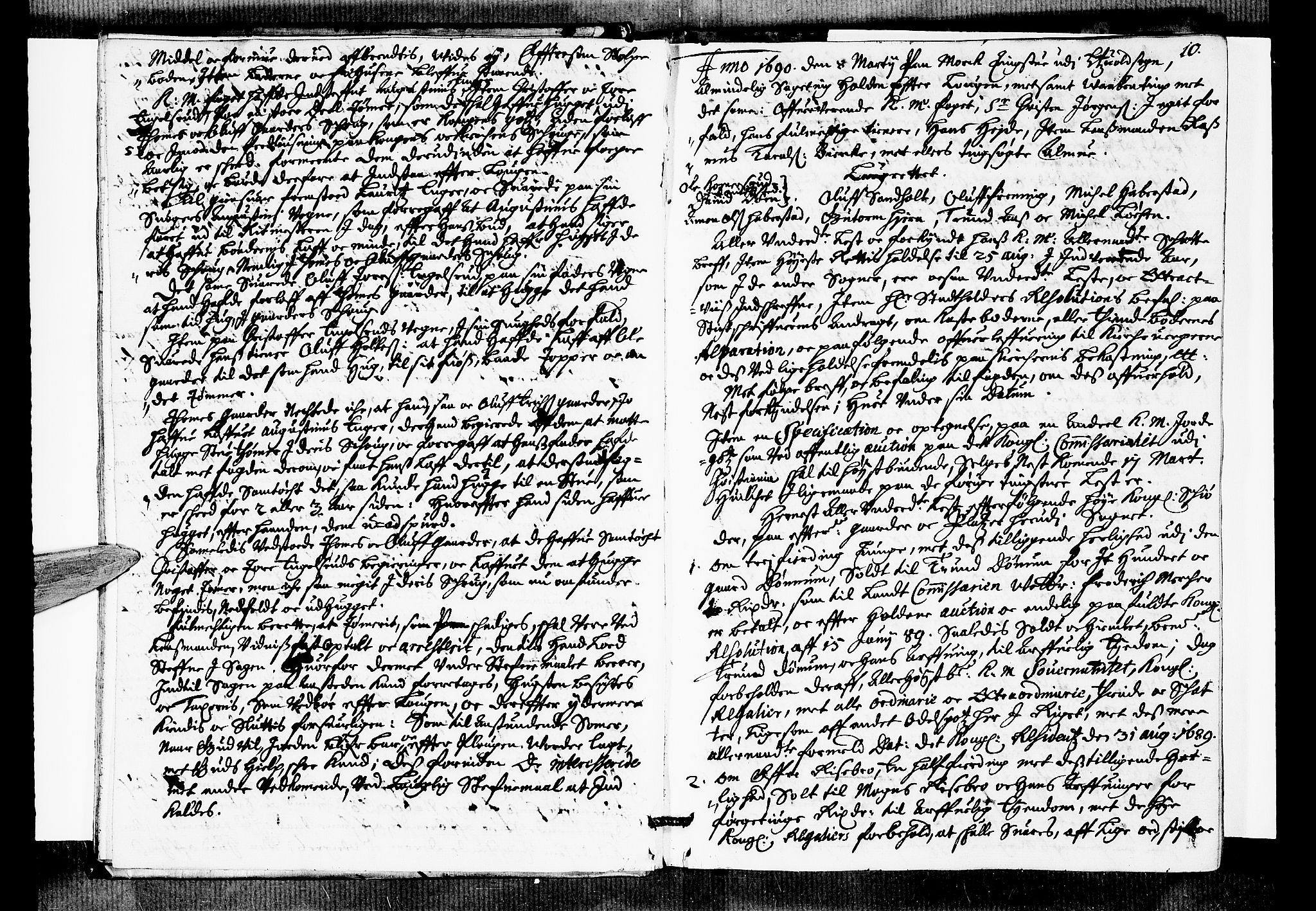 Øvre Romerike sorenskriveri, AV/SAO-A-10649/F/Fb/L0029: Tingbok 29, 1690, p. 9b-10a