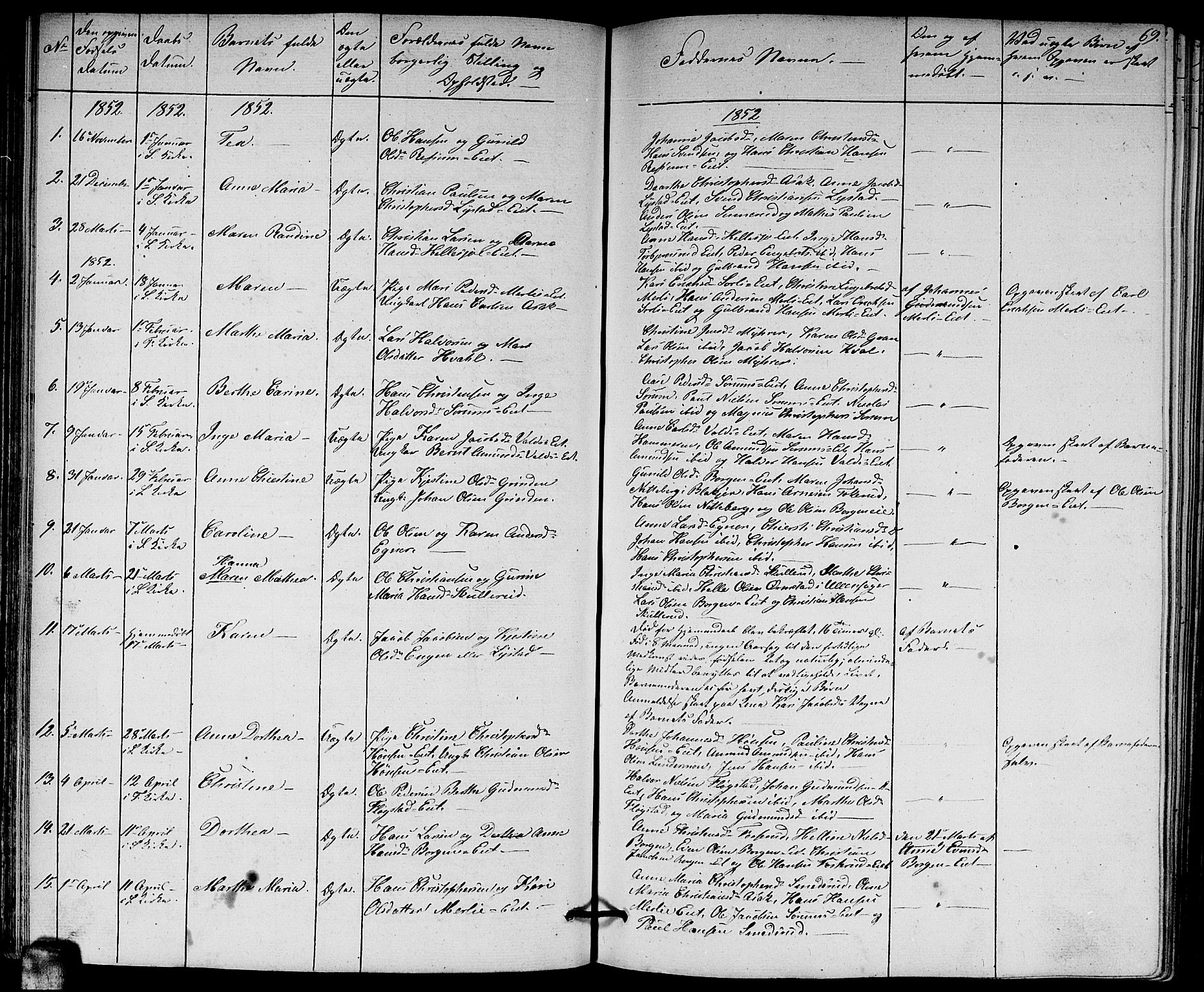 Sørum prestekontor Kirkebøker, AV/SAO-A-10303/G/Ga/L0003: Parish register (copy) no. I 3, 1846-1863, p. 69