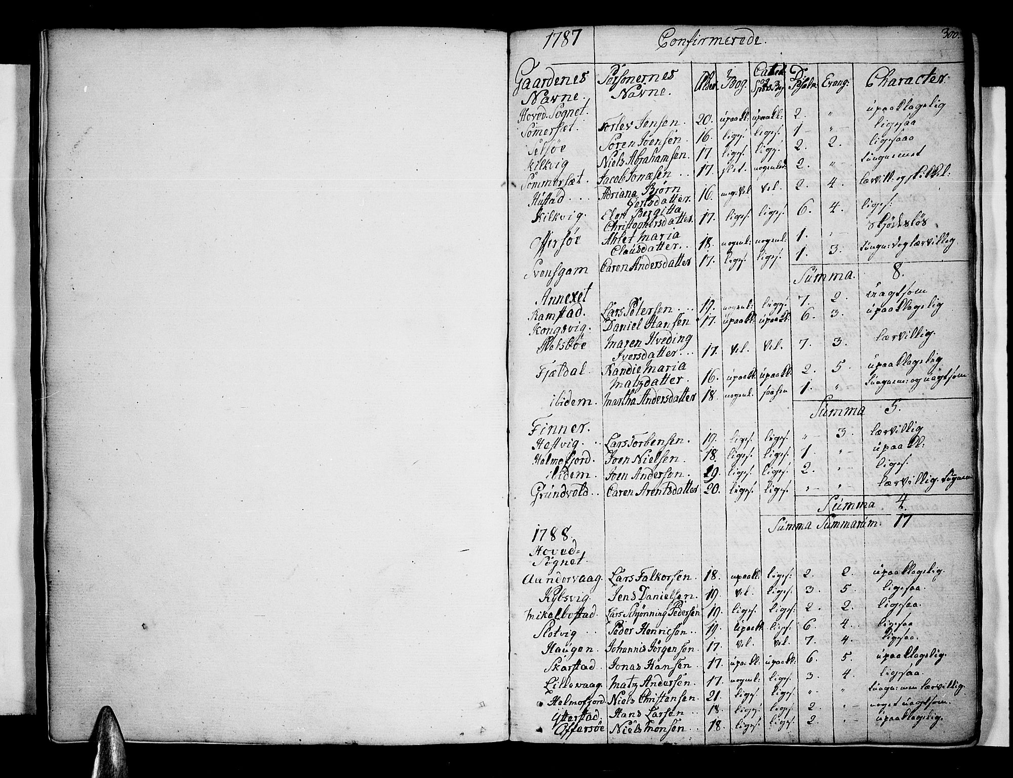 Ministerialprotokoller, klokkerbøker og fødselsregistre - Nordland, AV/SAT-A-1459/872/L1031: Parish register (official) no. 872A06, 1787-1829, p. 300