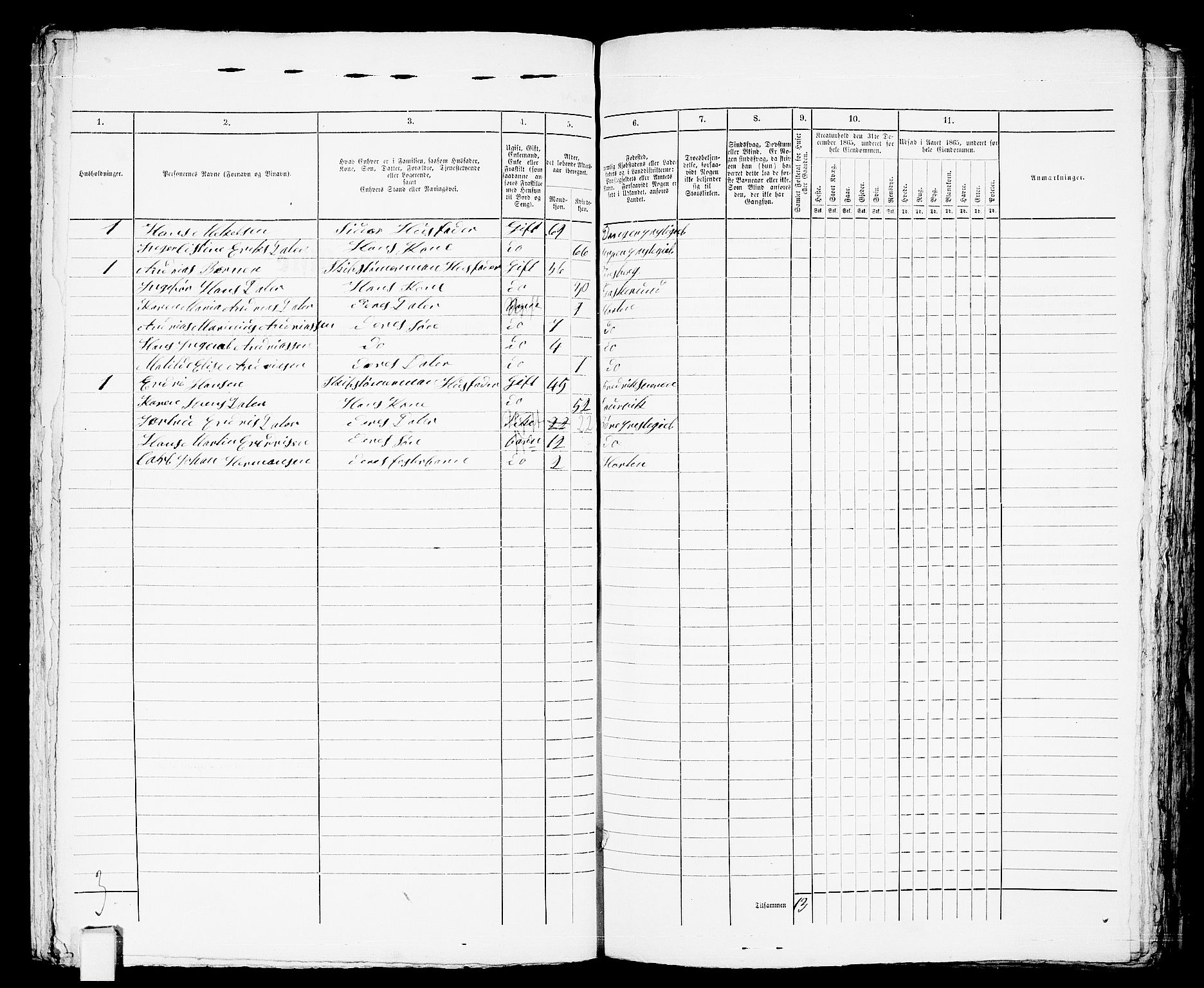 RA, 1865 census for Horten, 1865, p. 603