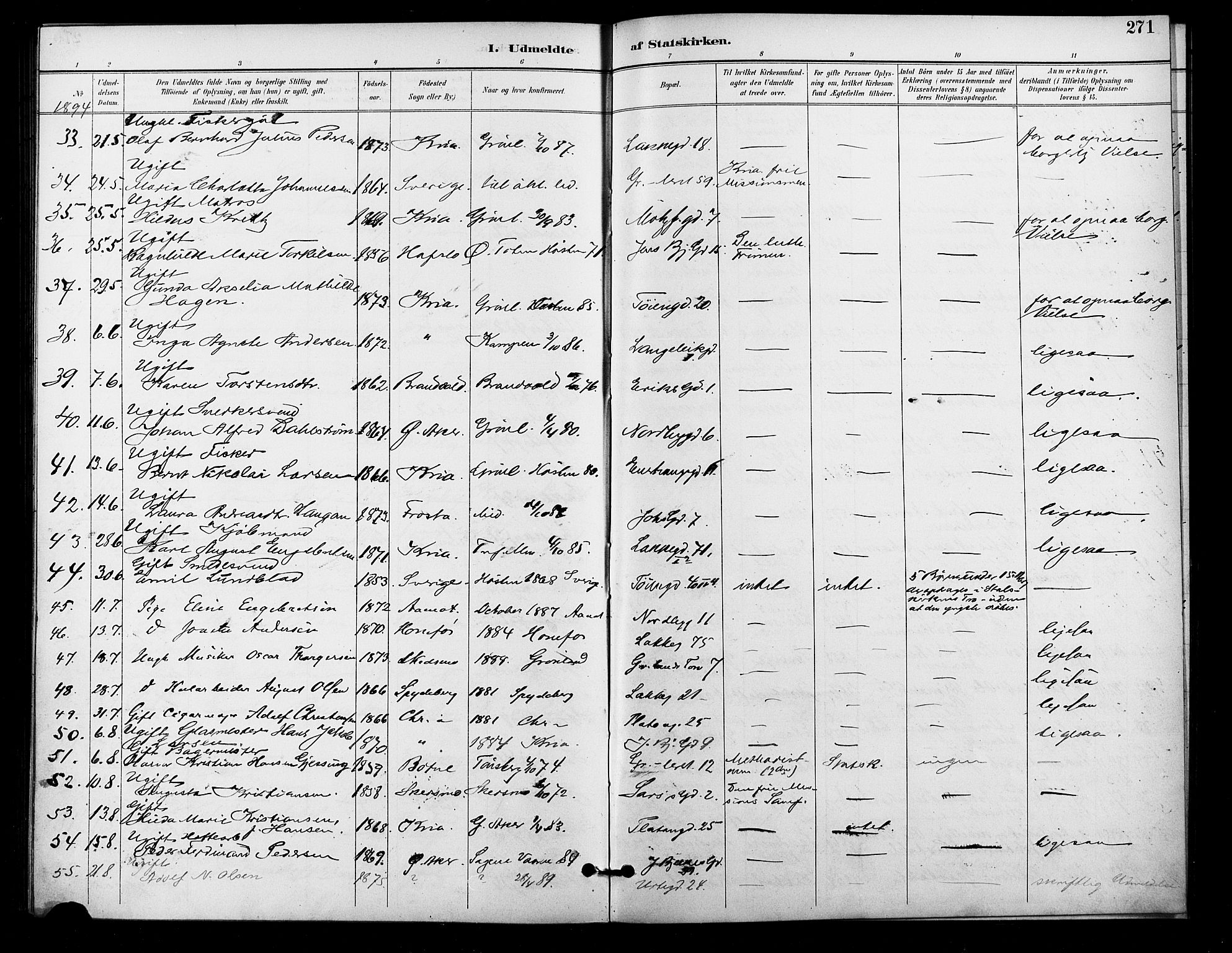 Grønland prestekontor Kirkebøker, SAO/A-10848/F/Fa/L0011: Parish register (official) no. 11, 1892-1907, p. 271