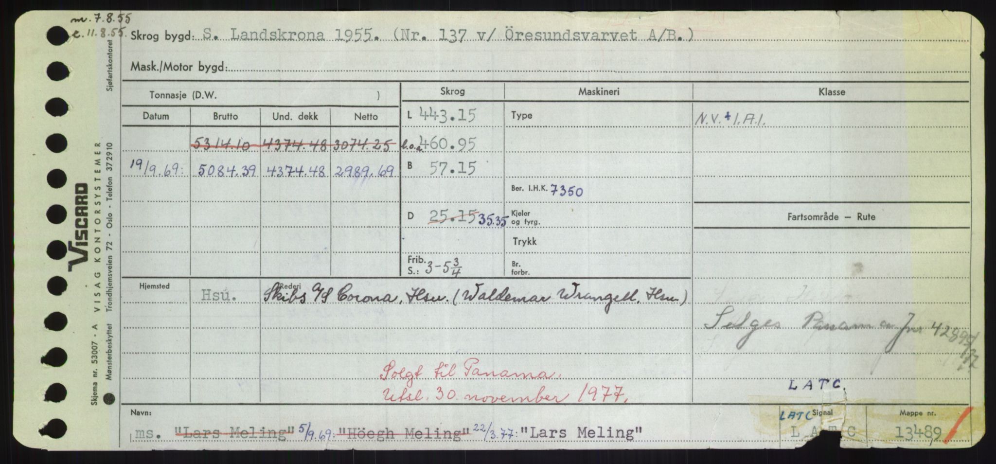 Sjøfartsdirektoratet med forløpere, Skipsmålingen, RA/S-1627/H/Hd/L0022: Fartøy, L-Lia, p. 219