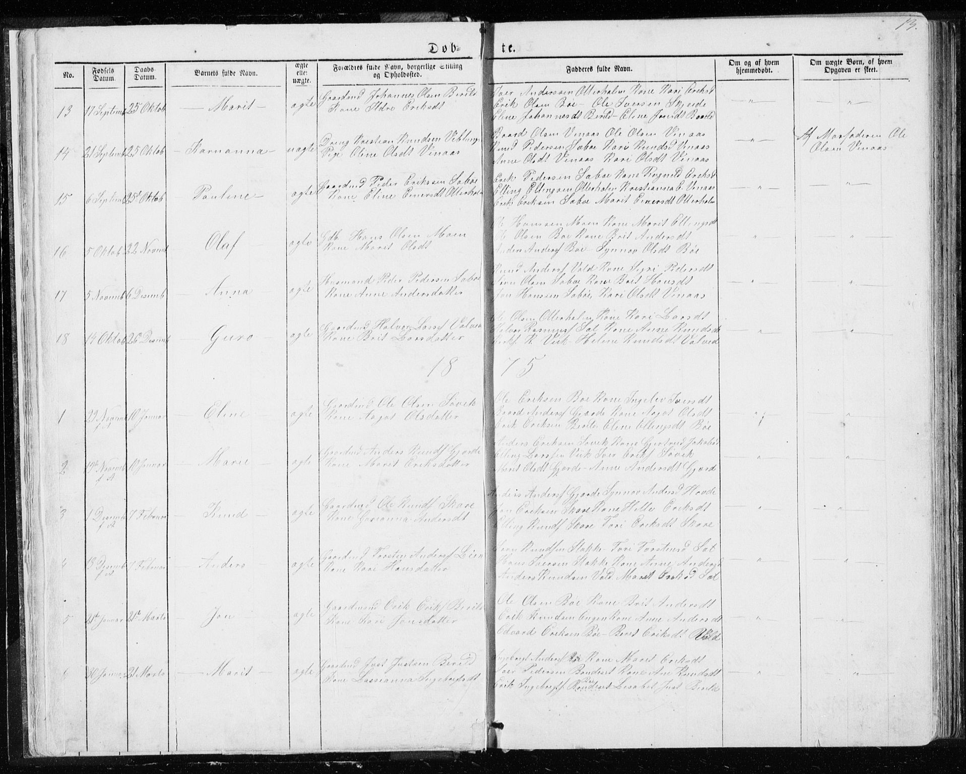 Ministerialprotokoller, klokkerbøker og fødselsregistre - Møre og Romsdal, SAT/A-1454/543/L0564: Parish register (copy) no. 543C02, 1867-1915, p. 13