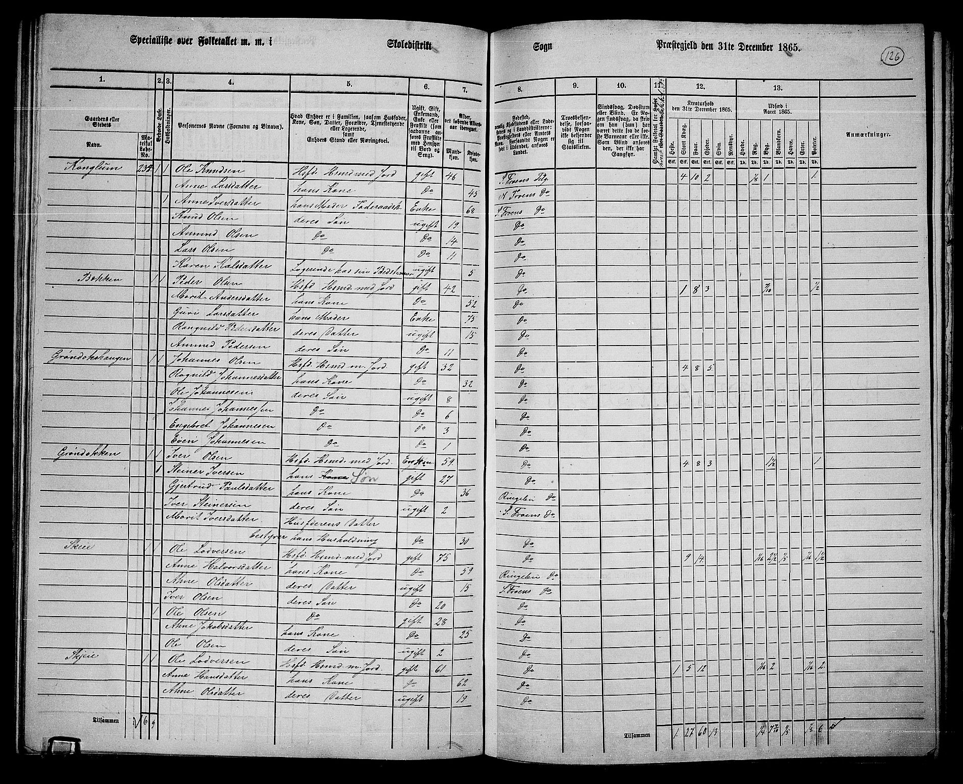 RA, 1865 census for Sør-Fron, 1865, p. 101