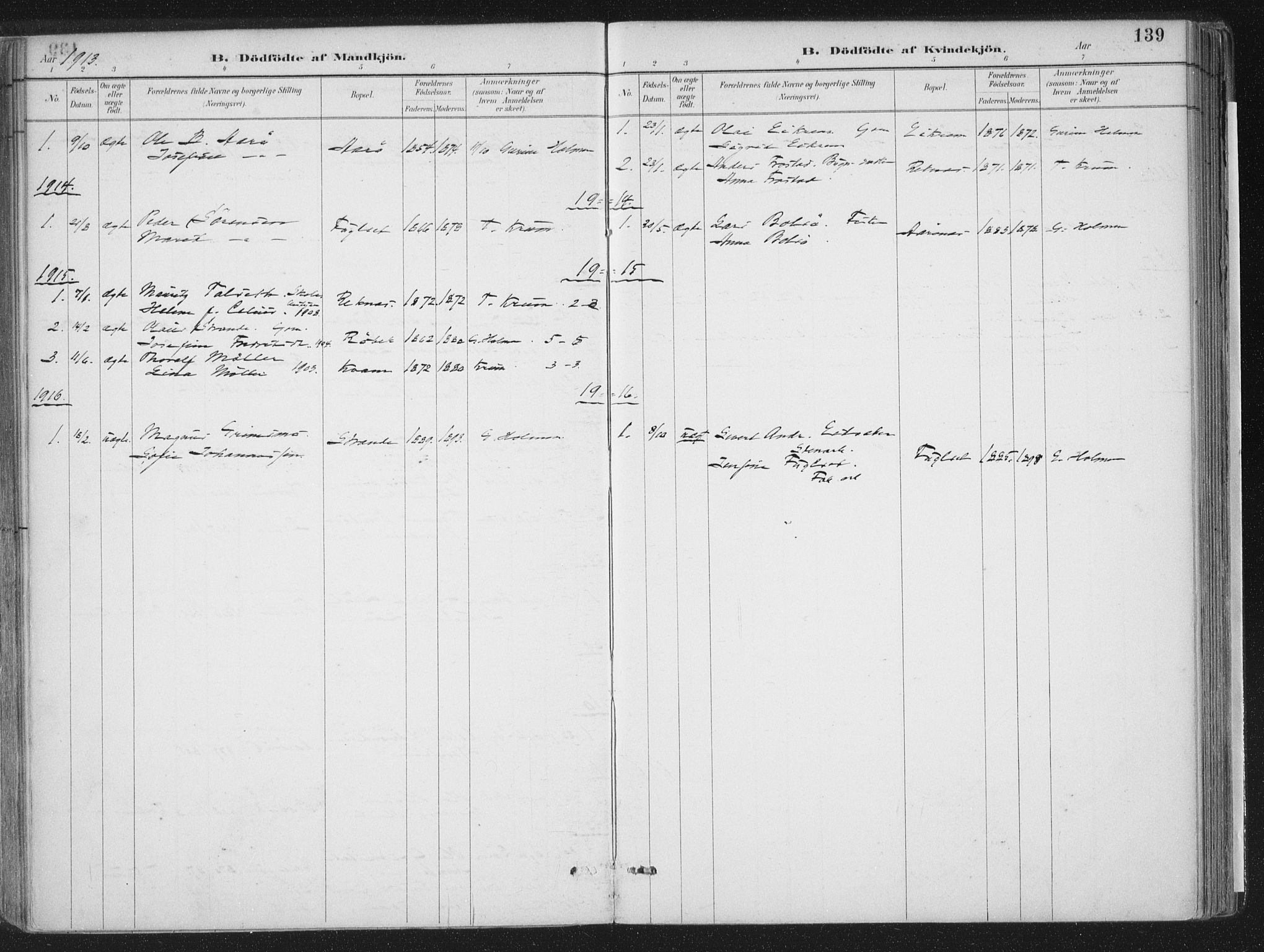 Ministerialprotokoller, klokkerbøker og fødselsregistre - Møre og Romsdal, SAT/A-1454/555/L0658: Parish register (official) no. 555A09, 1887-1917, p. 139