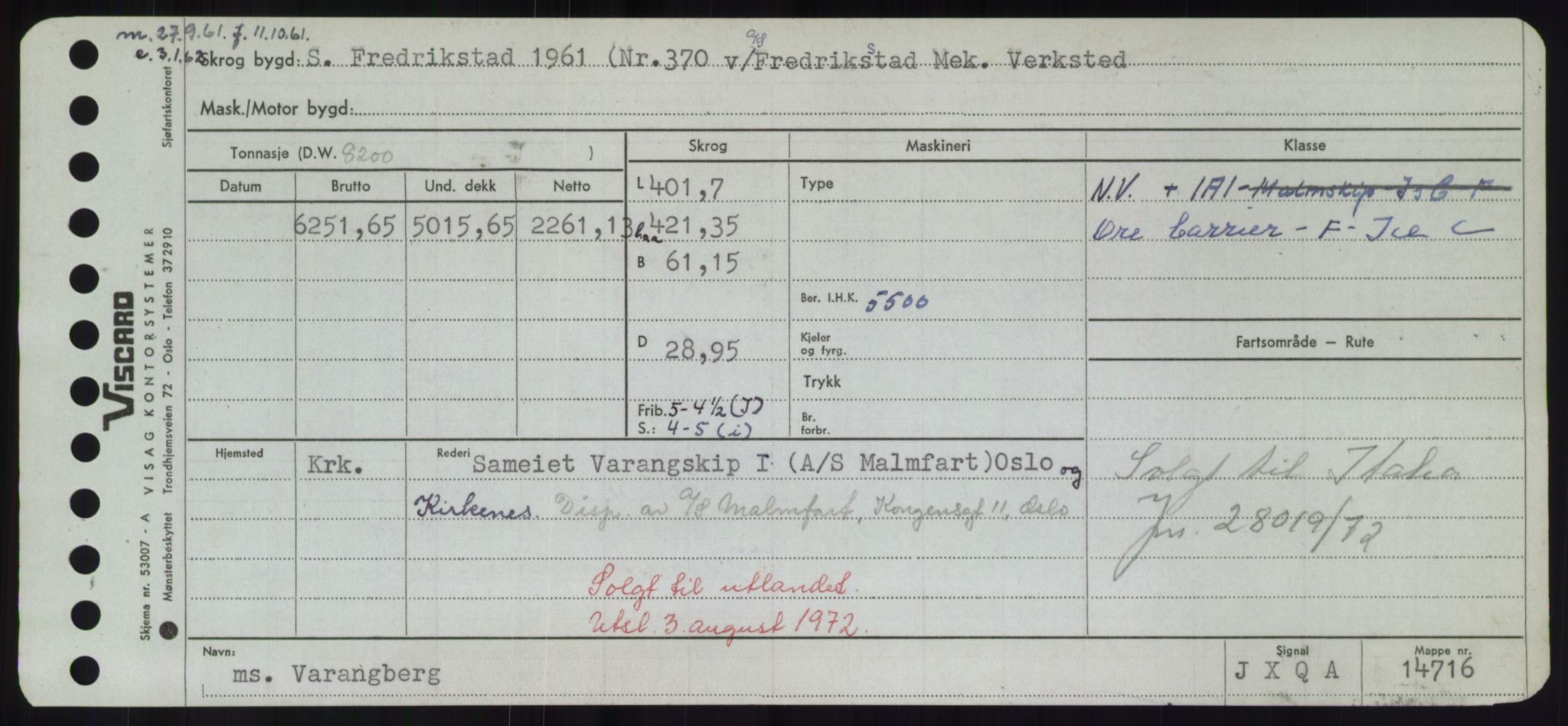 Sjøfartsdirektoratet med forløpere, Skipsmålingen, RA/S-1627/H/Hd/L0040: Fartøy, U-Ve, p. 299