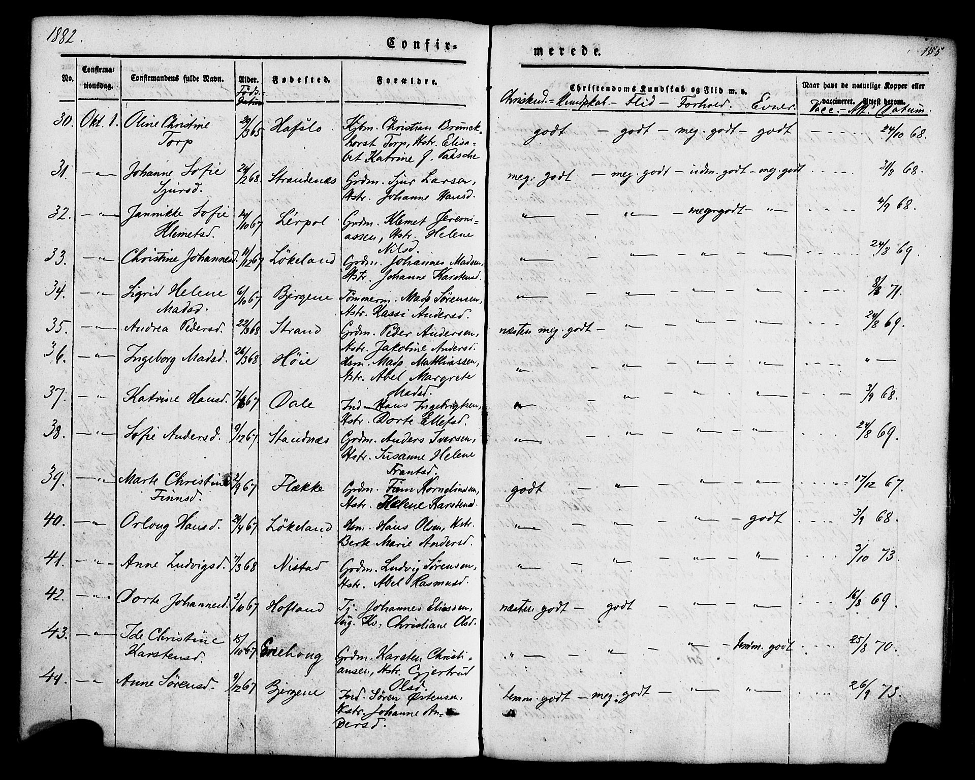 Fjaler sokneprestembete, AV/SAB-A-79801/H/Haa/Haaa/L0008: Parish register (official) no. A 8, 1850-1886, p. 155