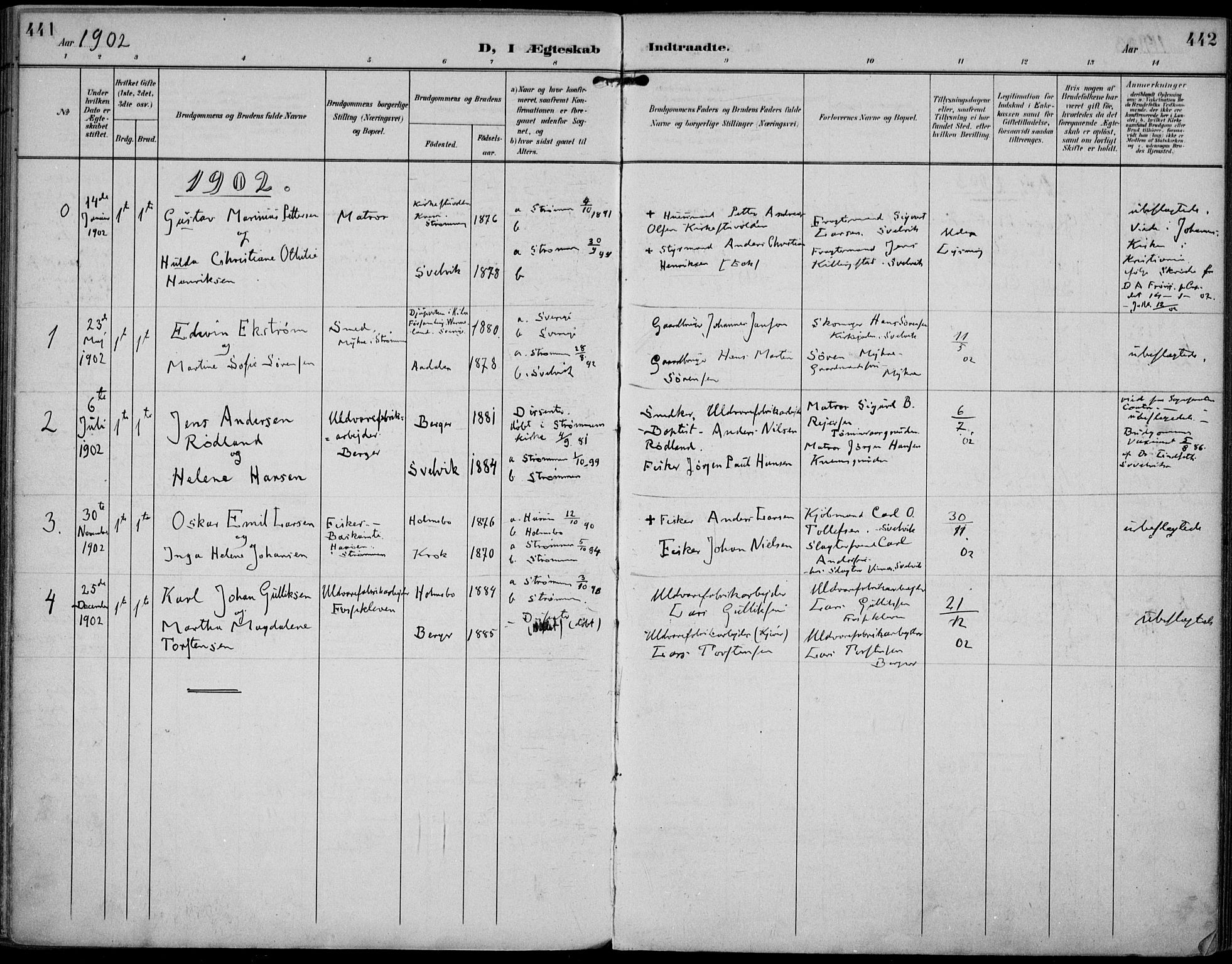 Strømm kirkebøker, SAKO/A-322/F/Fa/L0005: Parish register (official) no. I 5, 1898-1919, p. 441-442