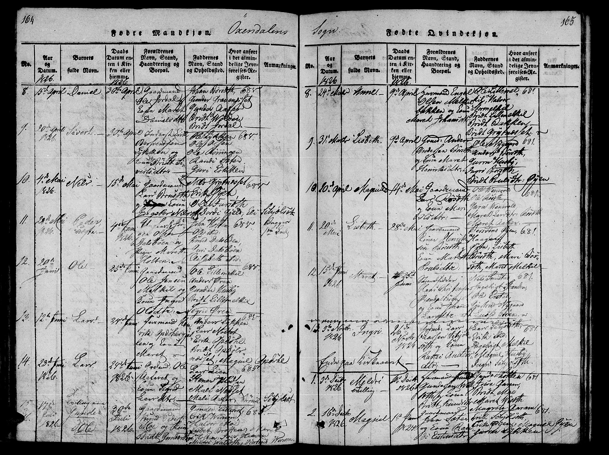 Ministerialprotokoller, klokkerbøker og fødselsregistre - Møre og Romsdal, SAT/A-1454/590/L1011: Parish register (official) no. 590A03 /3, 1819-1832, p. 164-165
