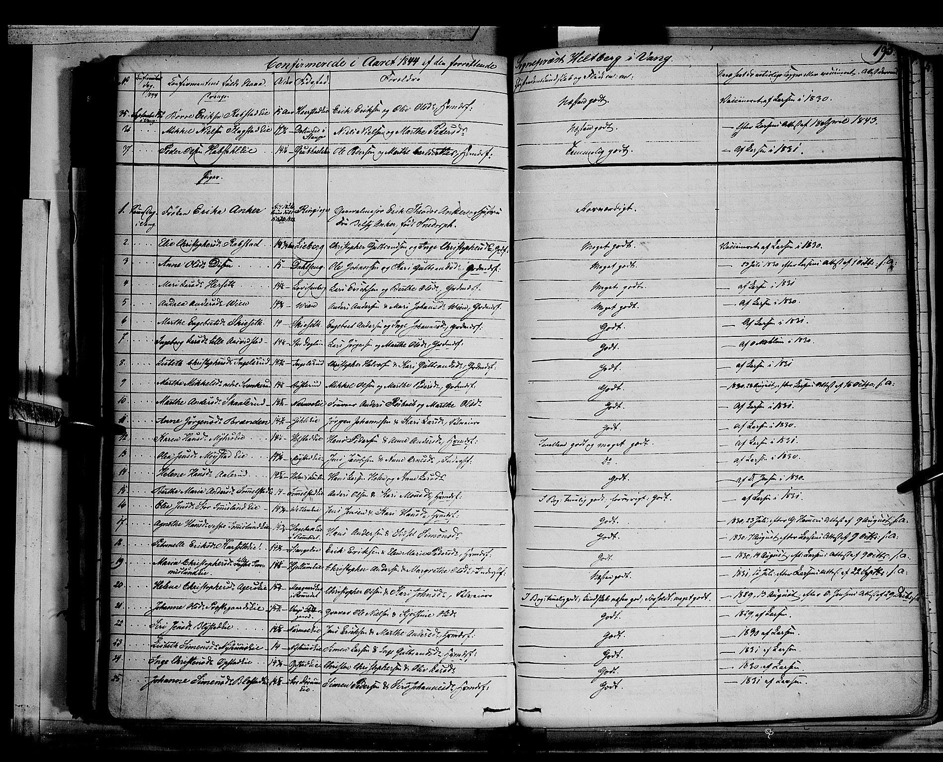 Vang prestekontor, Hedmark, SAH/PREST-008/H/Ha/Haa/L0010: Parish register (official) no. 10, 1841-1855, p. 195