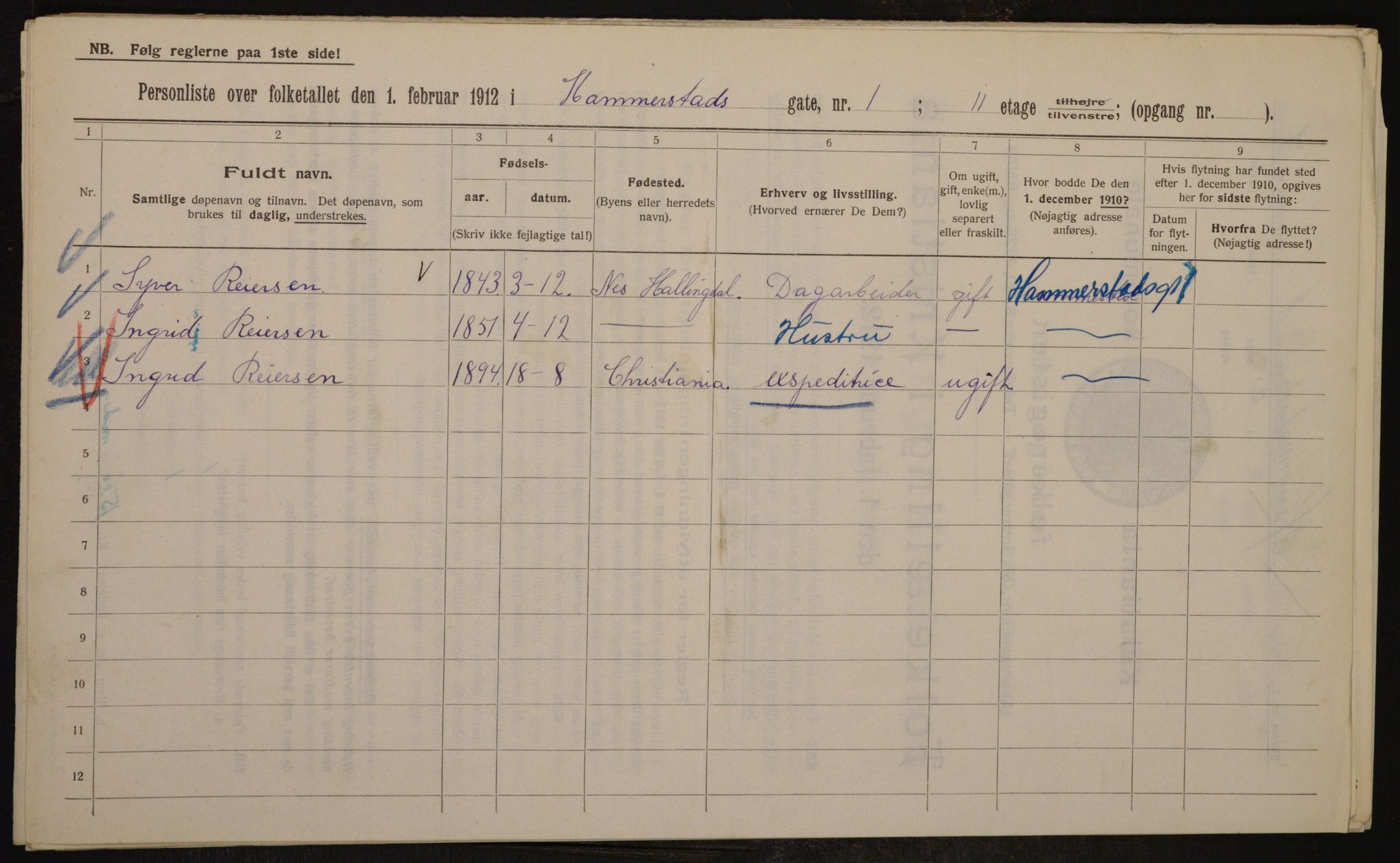 OBA, Municipal Census 1912 for Kristiania, 1912, p. 34504