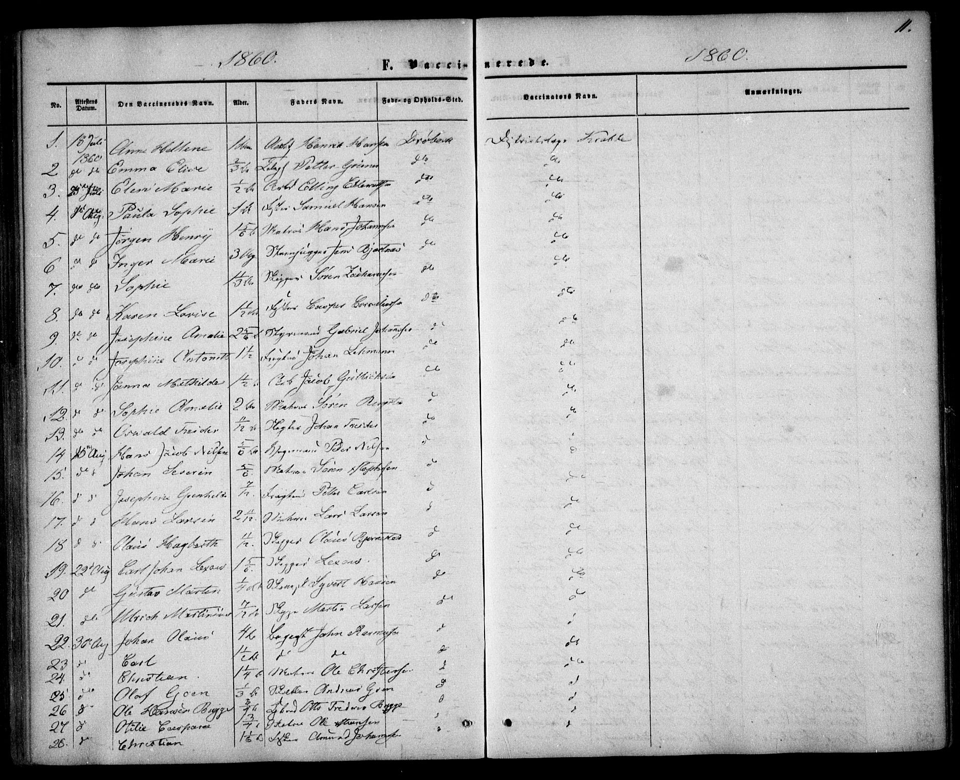 Drøbak prestekontor Kirkebøker, SAO/A-10142a/F/Fa/L0002: Parish register (official) no. I 2, 1858-1870, p. 11