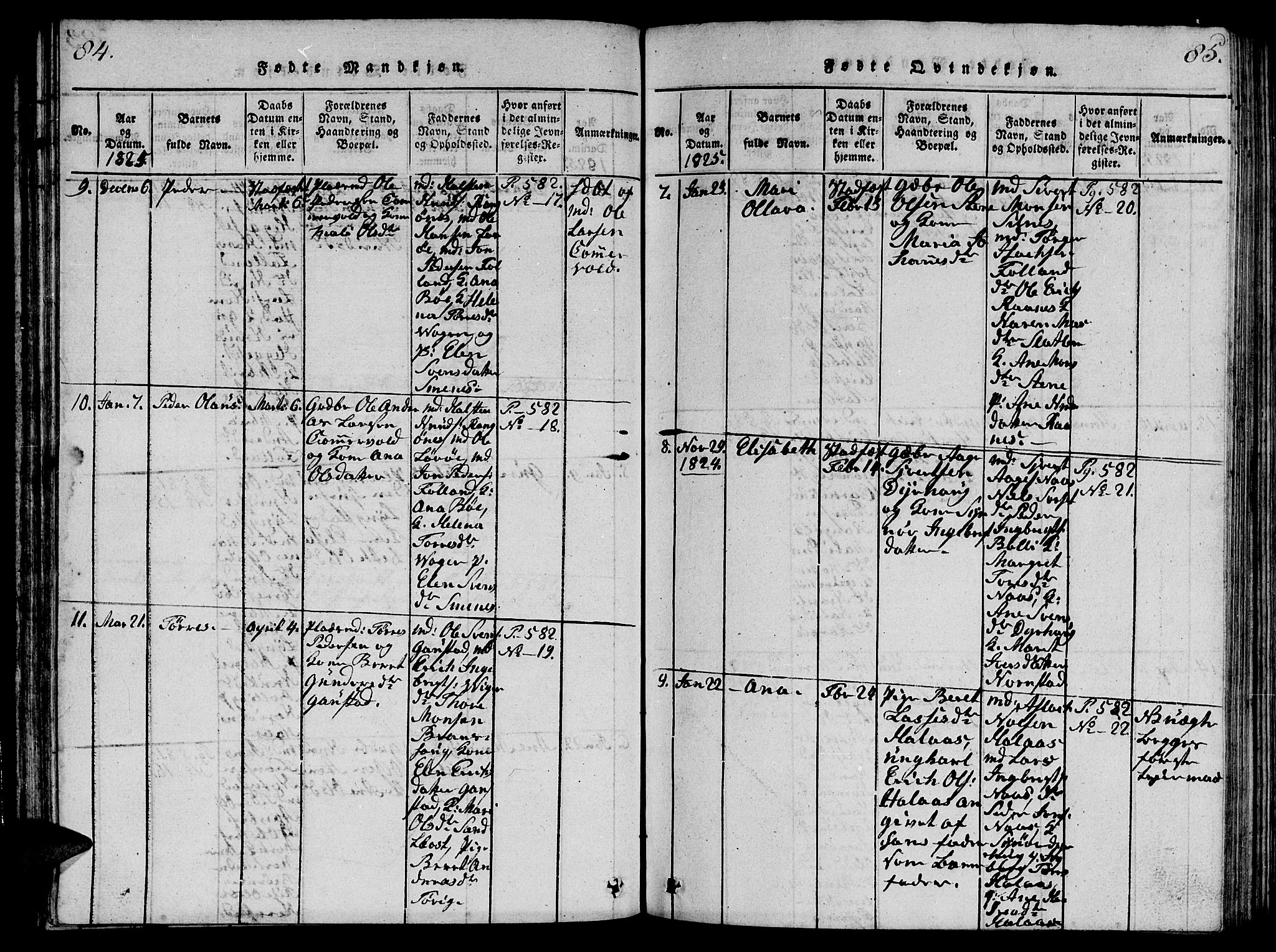 Ministerialprotokoller, klokkerbøker og fødselsregistre - Møre og Romsdal, AV/SAT-A-1454/570/L0831: Parish register (official) no. 570A05, 1819-1829, p. 84-85