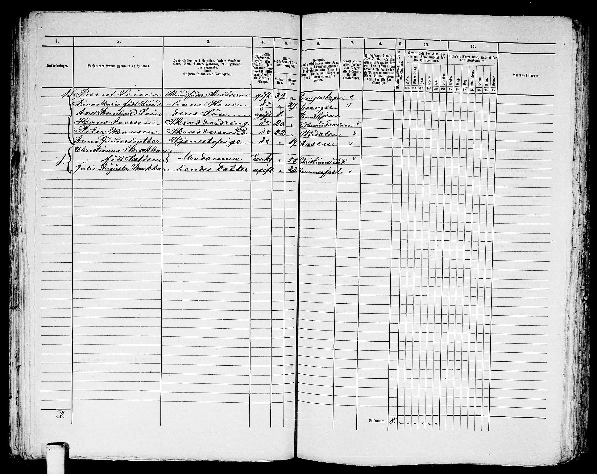 RA, 1865 census for Trondheim, 1865, p. 1239