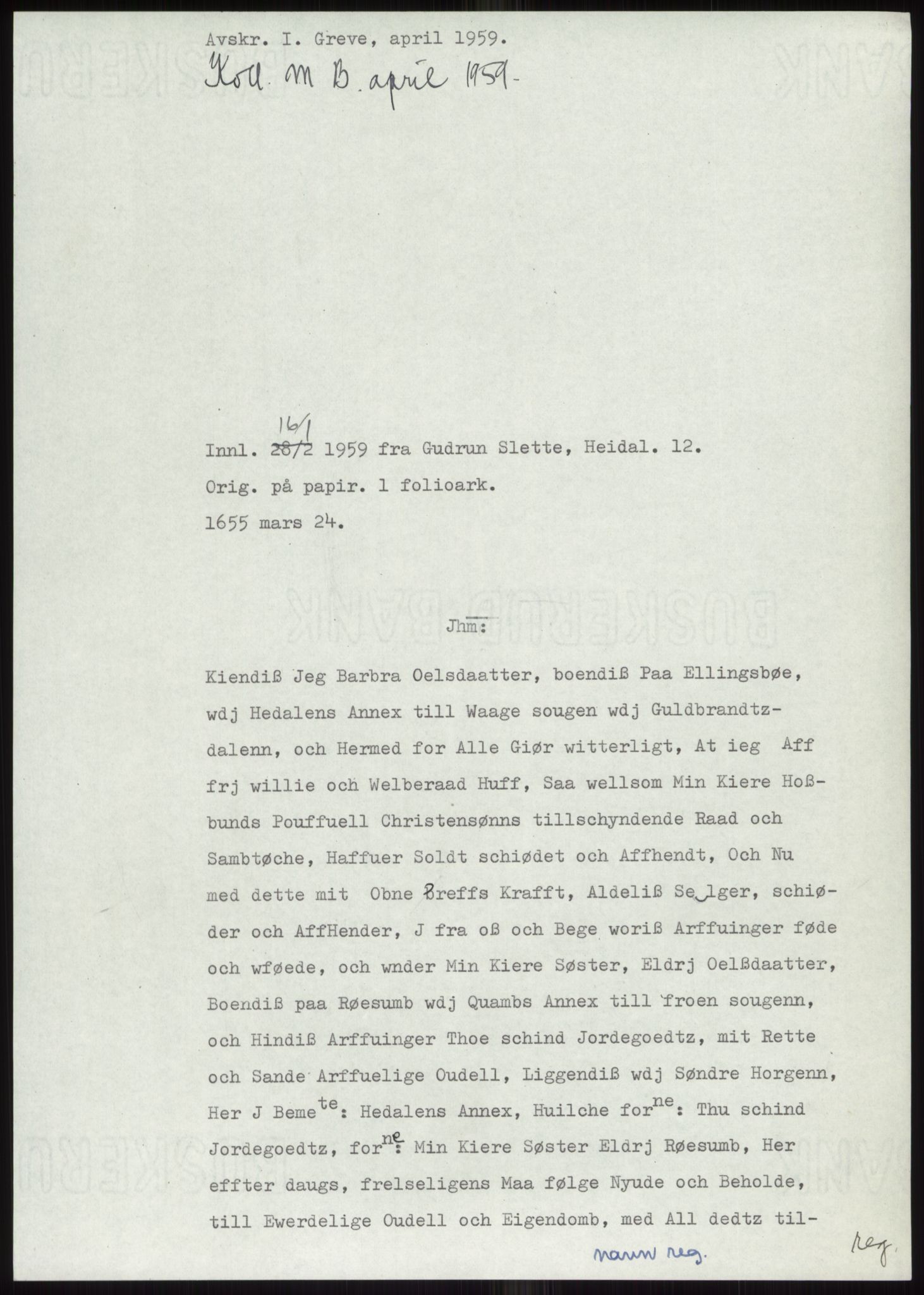 Samlinger til kildeutgivelse, Diplomavskriftsamlingen, AV/RA-EA-4053/H/Ha, p. 30