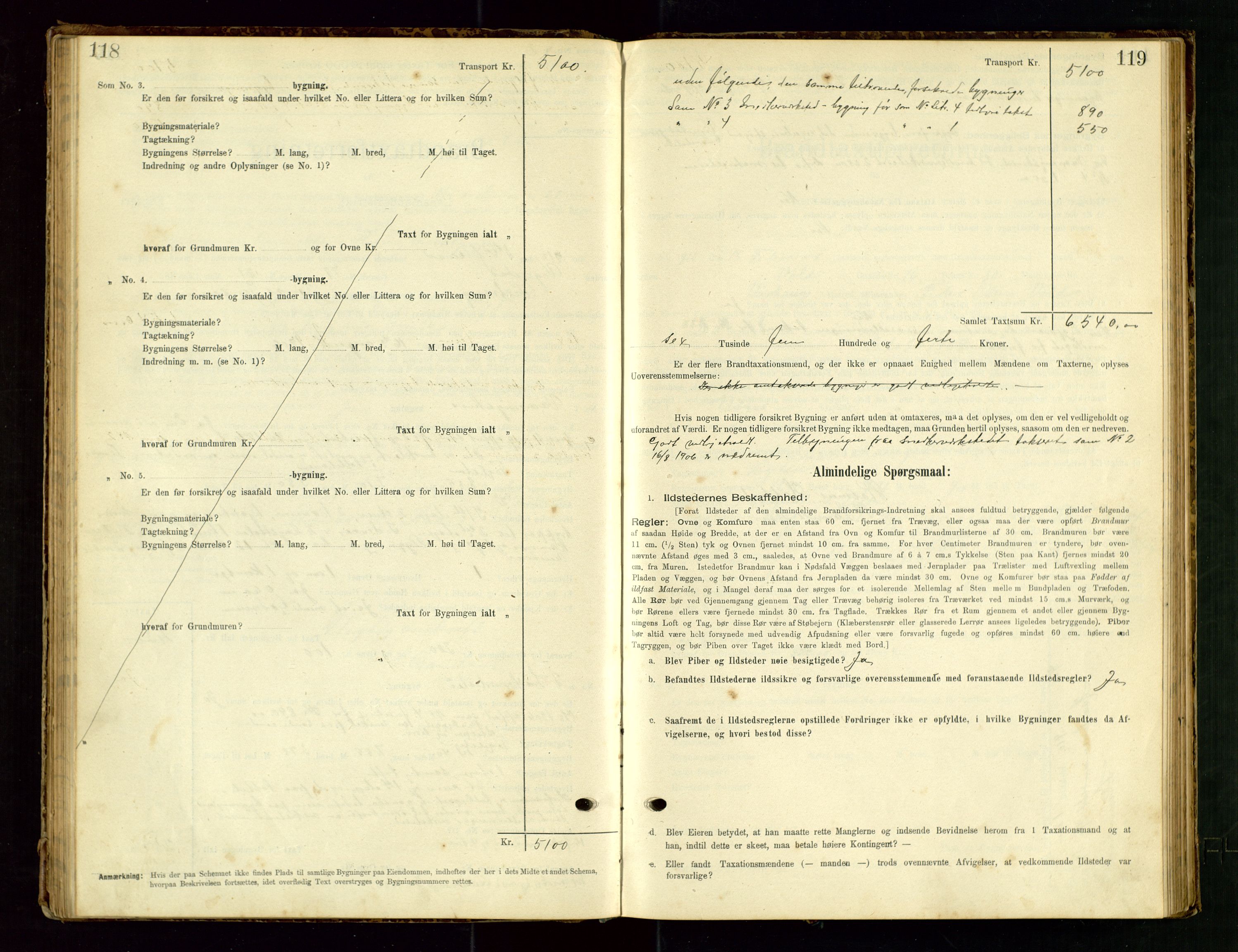 Hå lensmannskontor, SAST/A-100456/Goa/L0003: Takstprotokoll (skjema), 1895-1911, p. 118-119