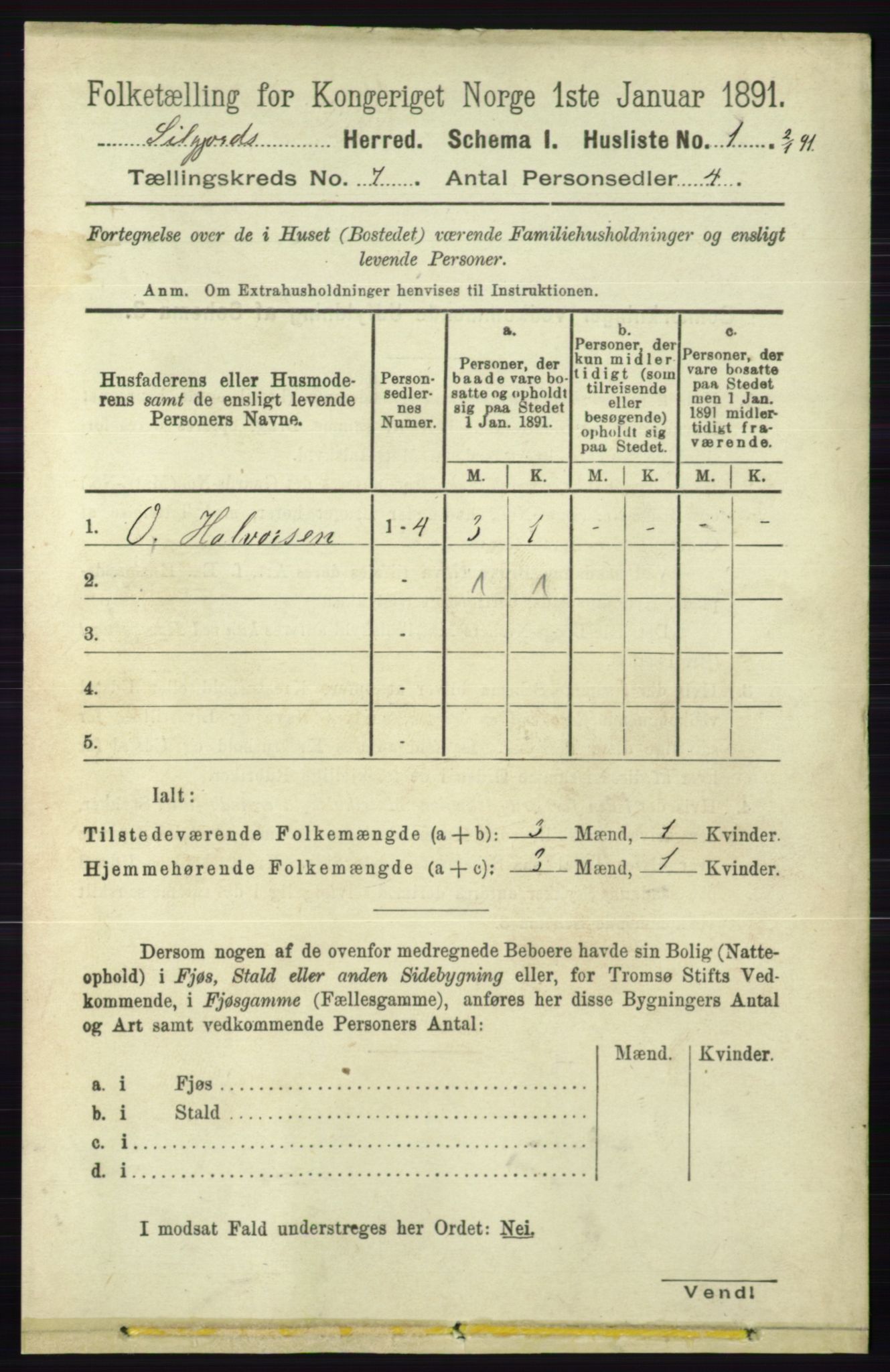 RA, 1891 census for 0828 Seljord, 1891, p. 2564