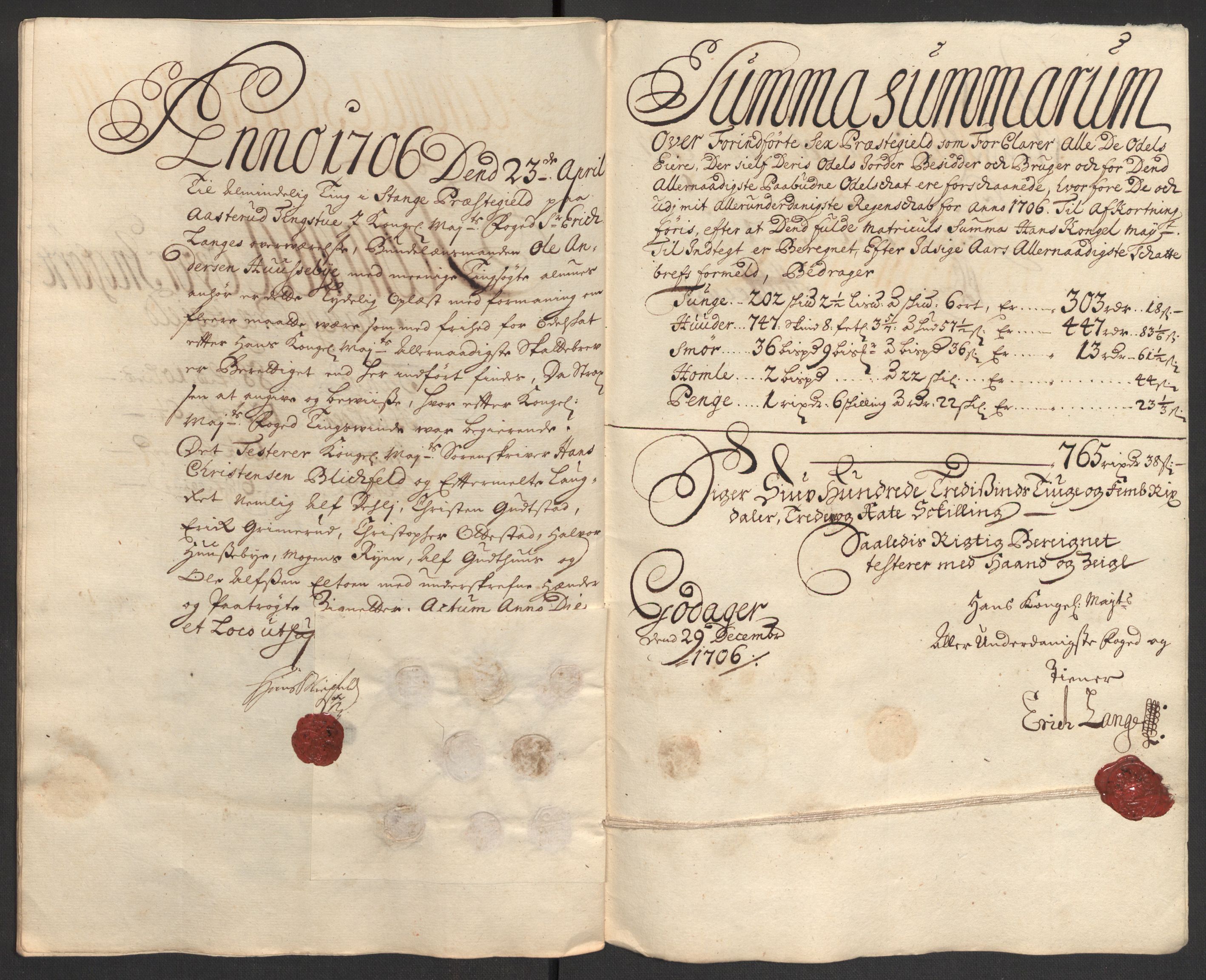 Rentekammeret inntil 1814, Reviderte regnskaper, Fogderegnskap, AV/RA-EA-4092/R16/L1043: Fogderegnskap Hedmark, 1706-1707, p. 260