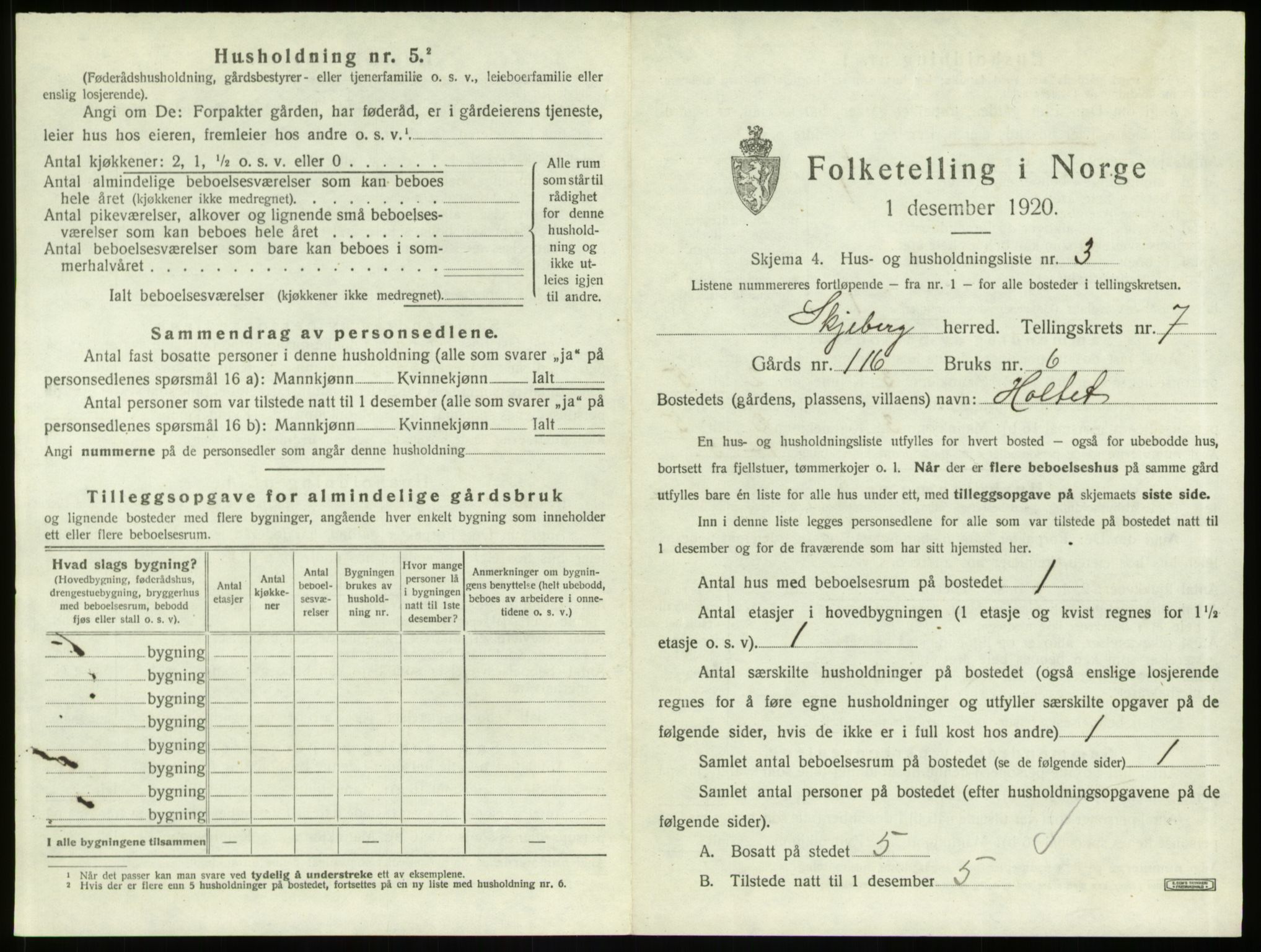 SAO, 1920 census for Skjeberg, 1920, p. 897