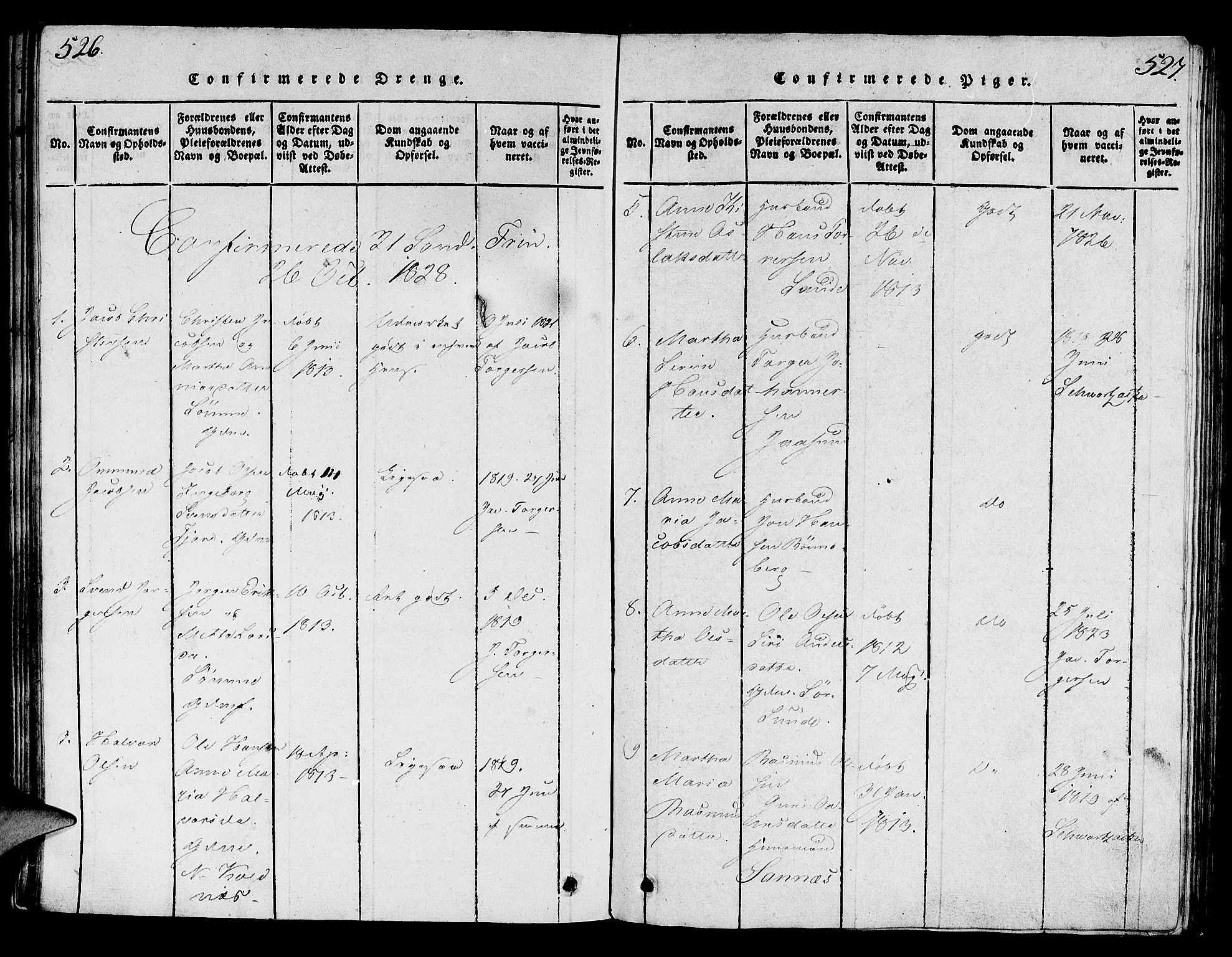 Håland sokneprestkontor, AV/SAST-A-101802/001/30BA/L0004: Parish register (official) no. A 4, 1815-1829, p. 526-527