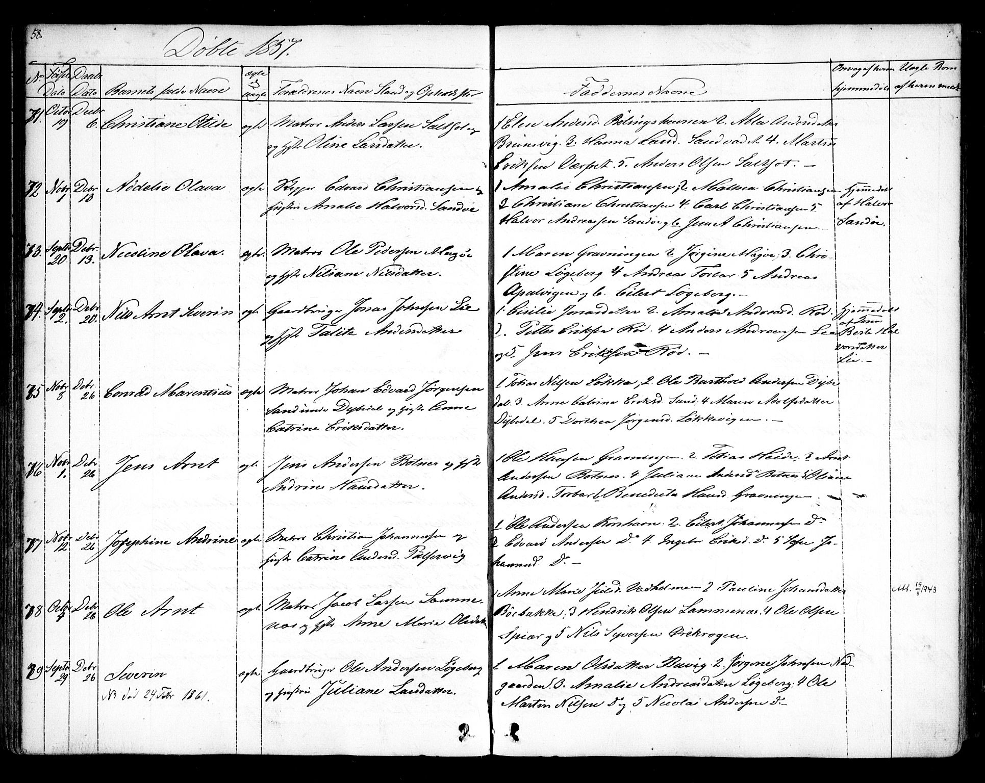 Hvaler prestekontor Kirkebøker, SAO/A-2001/F/Fa/L0006: Parish register (official) no. I 6, 1846-1863, p. 58