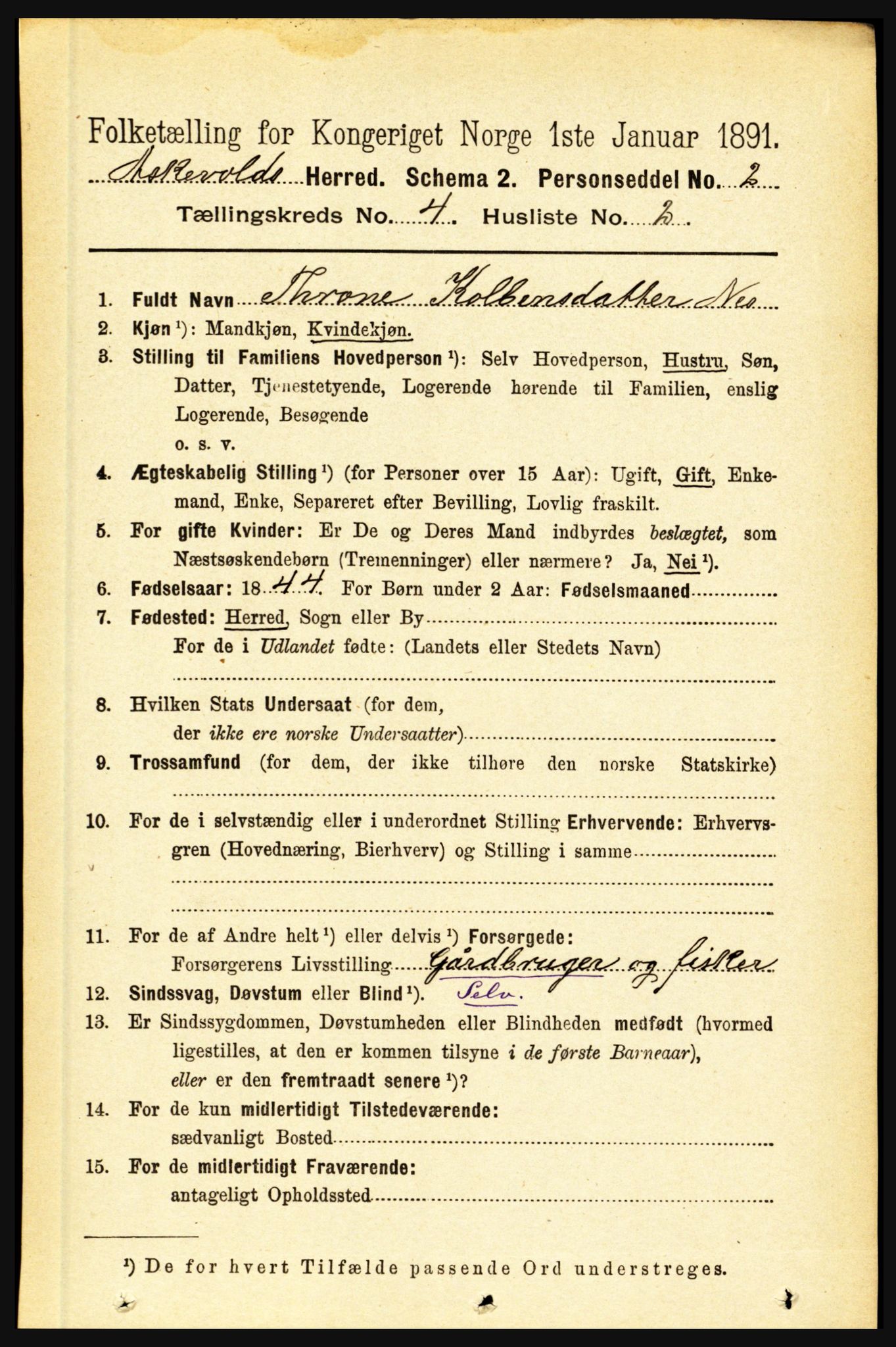 RA, 1891 census for 1428 Askvoll, 1891, p. 1245