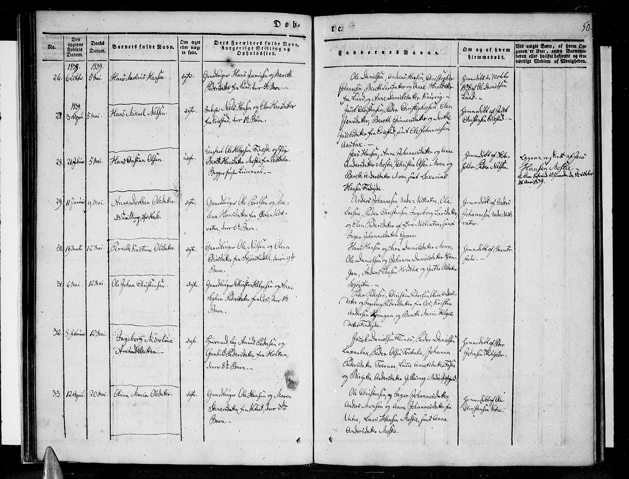 Ministerialprotokoller, klokkerbøker og fødselsregistre - Nordland, AV/SAT-A-1459/852/L0737: Parish register (official) no. 852A07, 1833-1849, p. 50