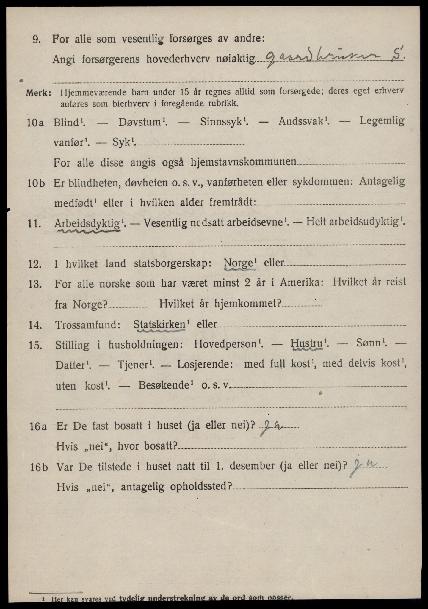 SAT, 1920 census for Ulstein, 1920, p. 3805