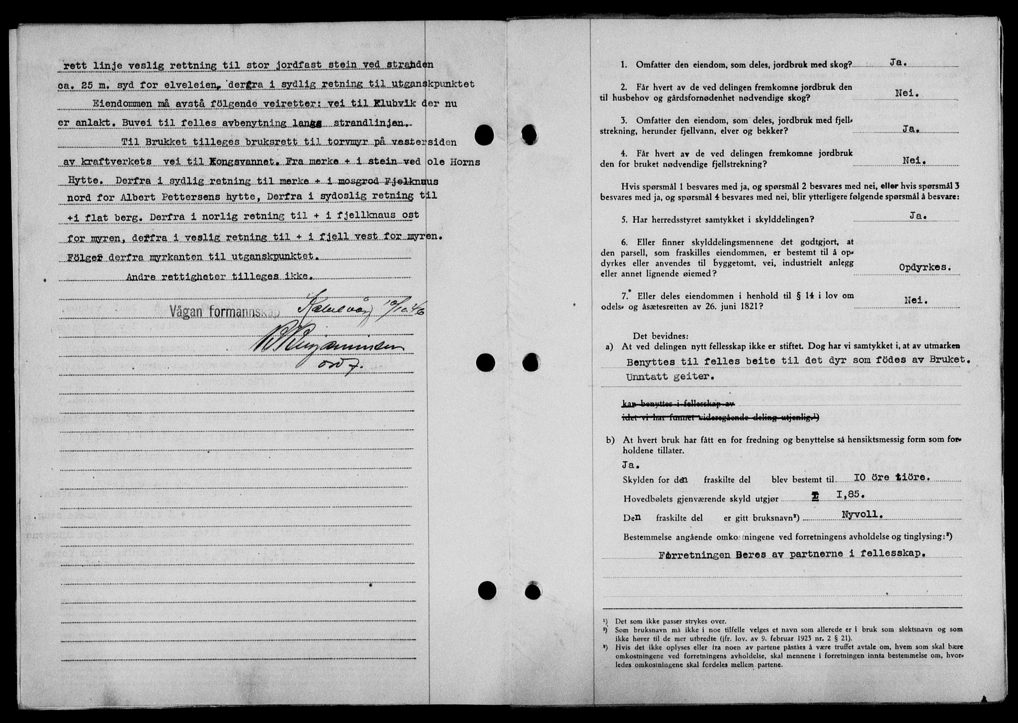 Lofoten sorenskriveri, SAT/A-0017/1/2/2C/L0014a: Mortgage book no. 14a, 1946-1946, Diary no: : 1417/1946