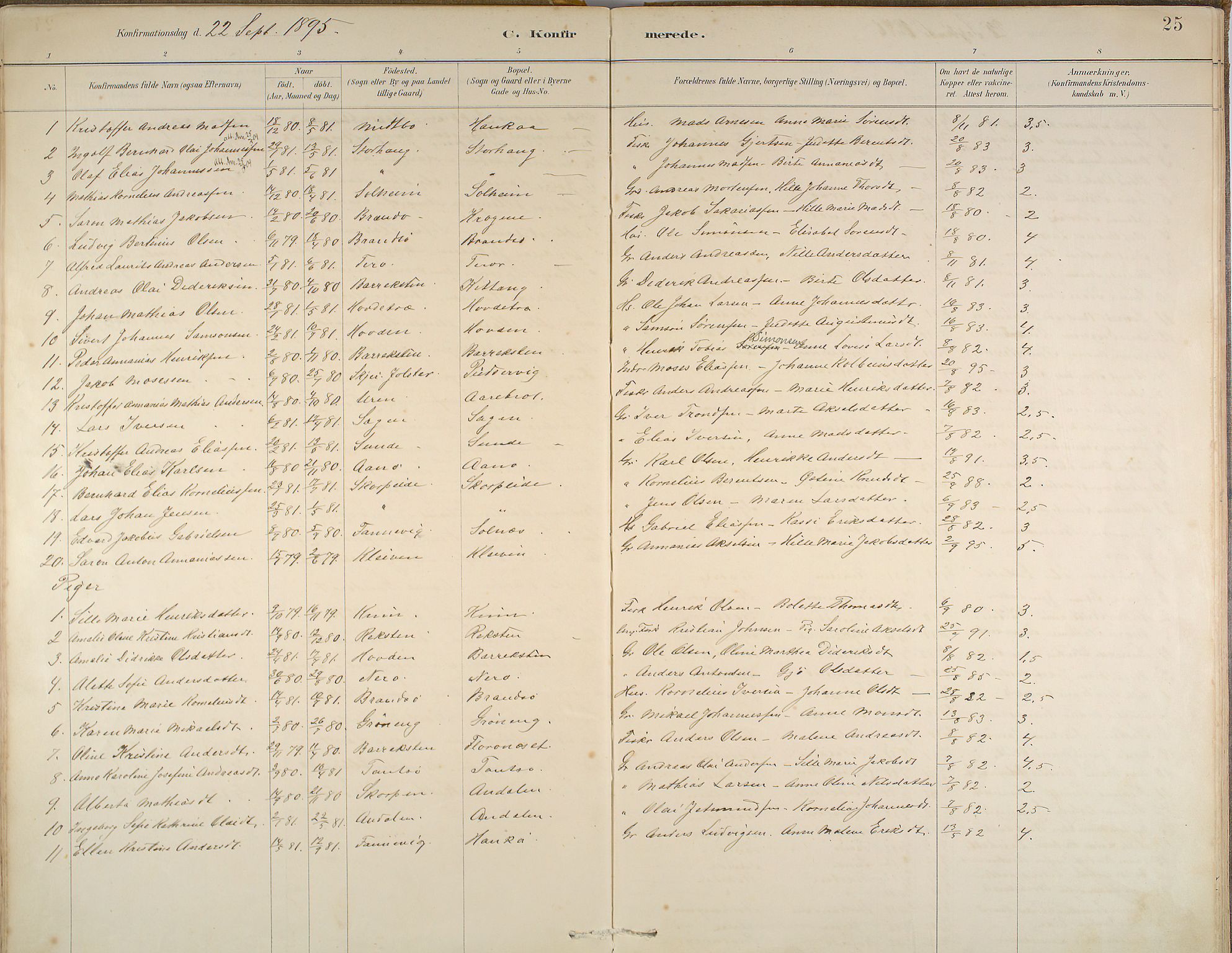 Kinn sokneprestembete, SAB/A-80801/H/Haa/Haab/L0006: Parish register (official) no. B 6, 1883-1925, p. 25