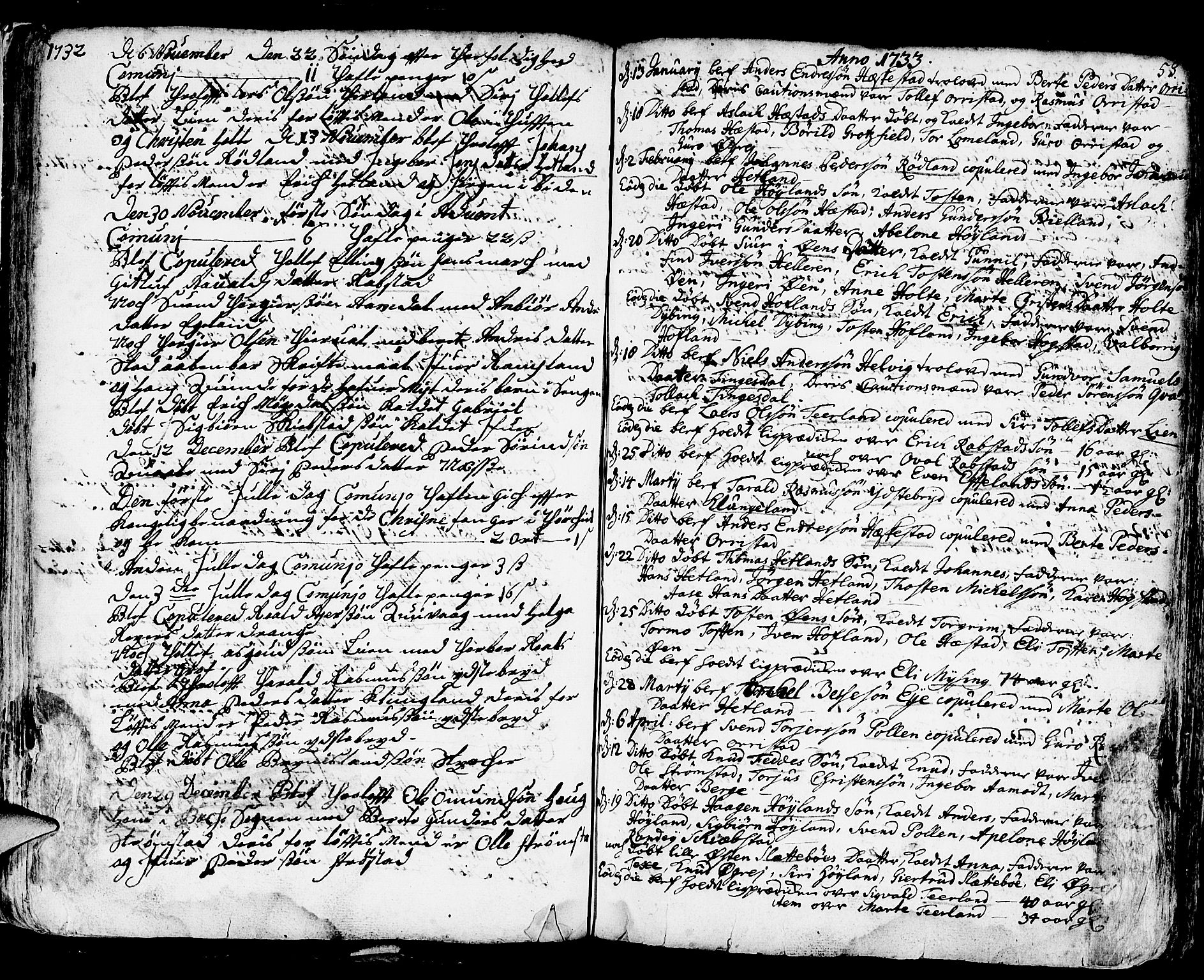 Helleland sokneprestkontor, SAST/A-101810: Parish register (official) no. A 1 /1, 1713-1761, p. 53