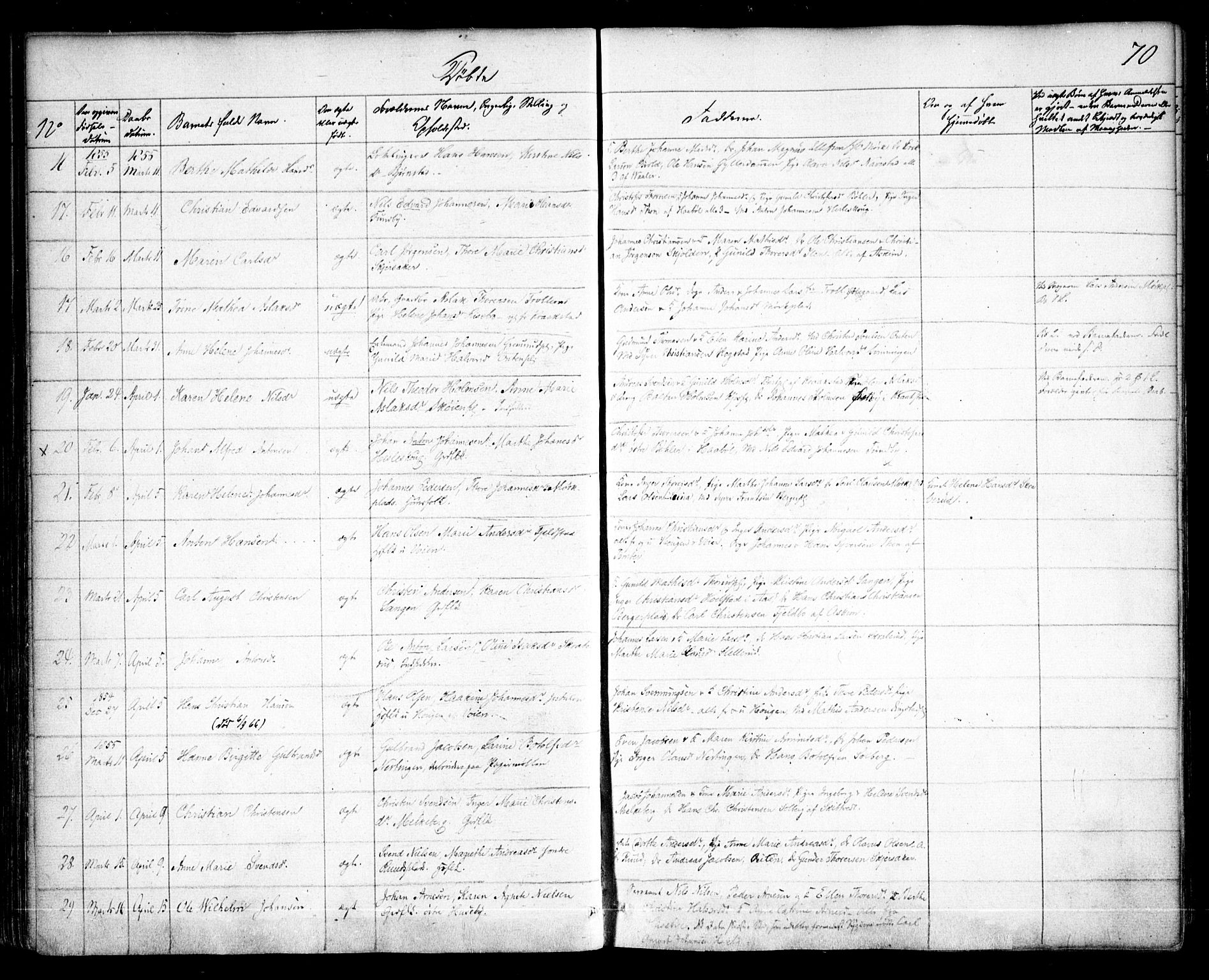 Spydeberg prestekontor Kirkebøker, SAO/A-10924/F/Fa/L0005: Parish register (official) no. I 5, 1842-1862, p. 70