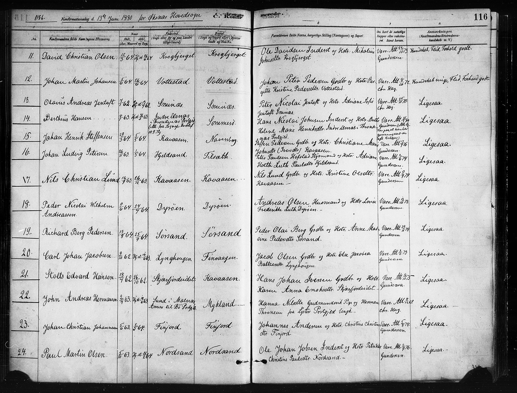 Ministerialprotokoller, klokkerbøker og fødselsregistre - Nordland, SAT/A-1459/893/L1335: Parish register (official) no. 893A08 /1, 1878-1884, p. 116