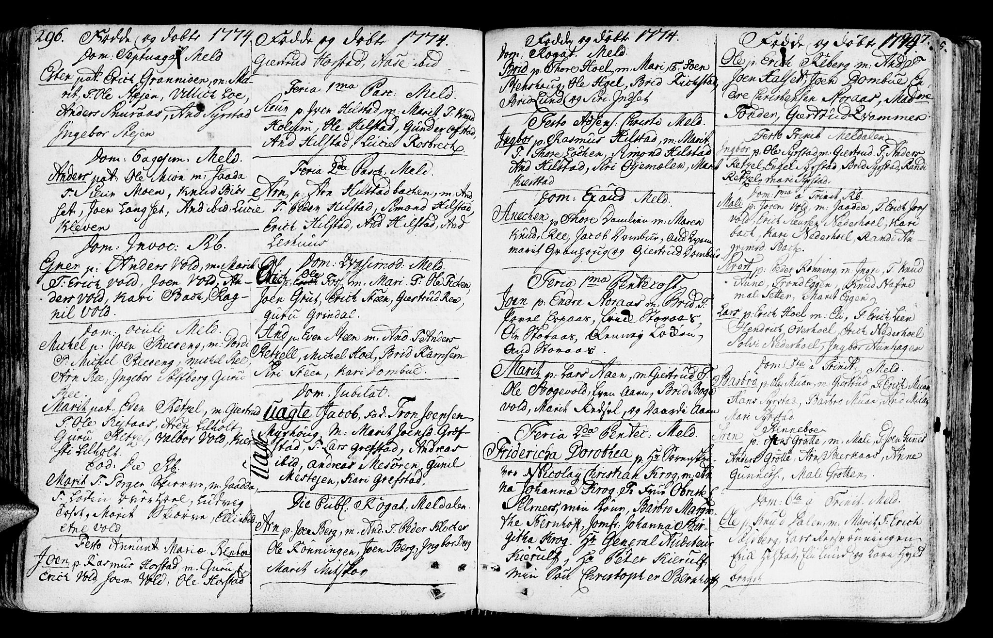 Ministerialprotokoller, klokkerbøker og fødselsregistre - Sør-Trøndelag, SAT/A-1456/672/L0851: Parish register (official) no. 672A04, 1751-1775, p. 296-297