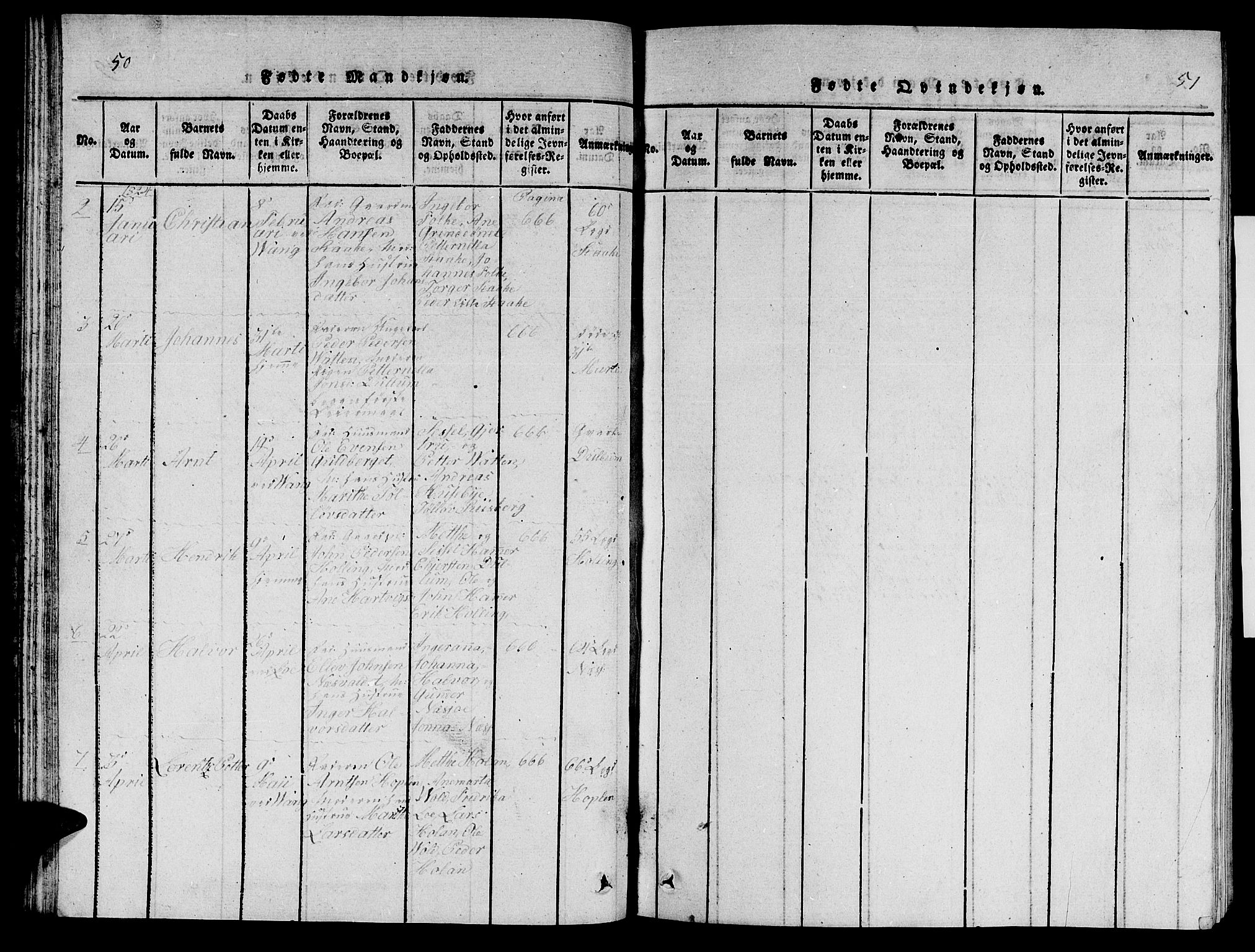 Ministerialprotokoller, klokkerbøker og fødselsregistre - Nord-Trøndelag, SAT/A-1458/714/L0132: Parish register (copy) no. 714C01, 1817-1824, p. 50-51