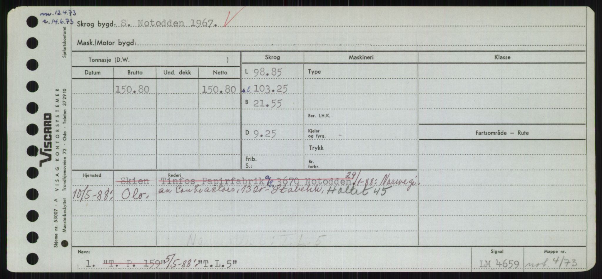 Sjøfartsdirektoratet med forløpere, Skipsmålingen, AV/RA-S-1627/H/Hc/L0001: Lektere, A-Y, p. 435