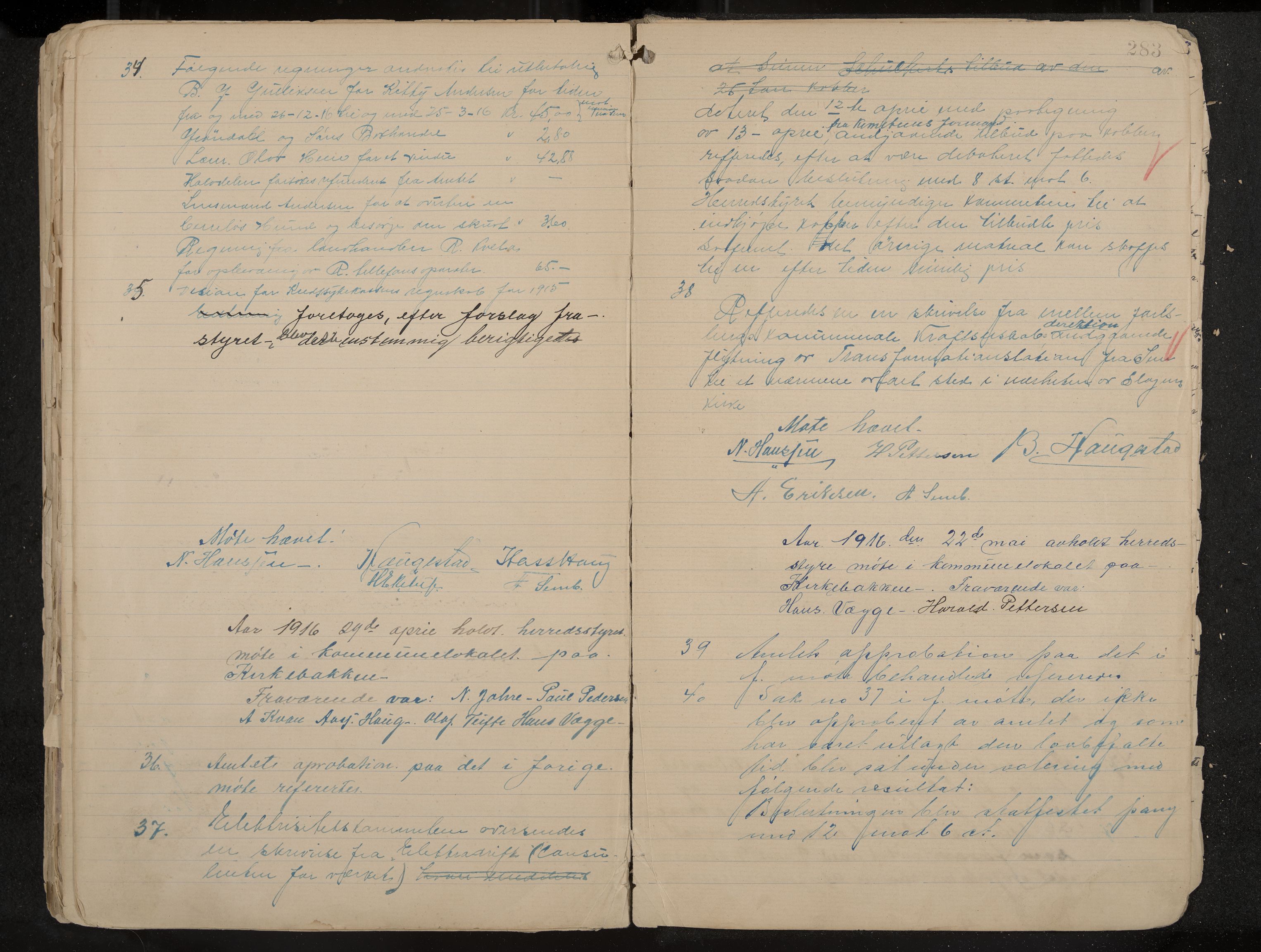 Borre formannskap og sentraladministrasjon, IKAK/0717021/A/L0003: Møtebok, 1896-1916, p. 283