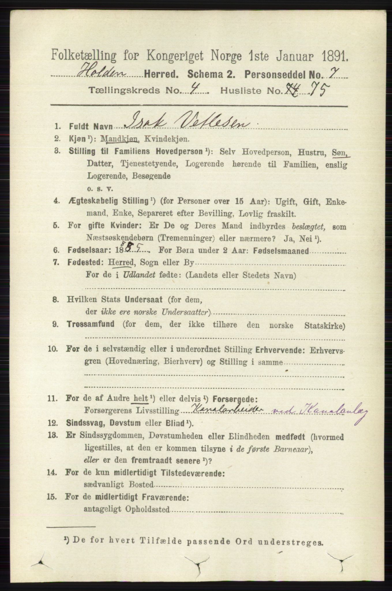 RA, 1891 census for 0819 Holla, 1891, p. 2693