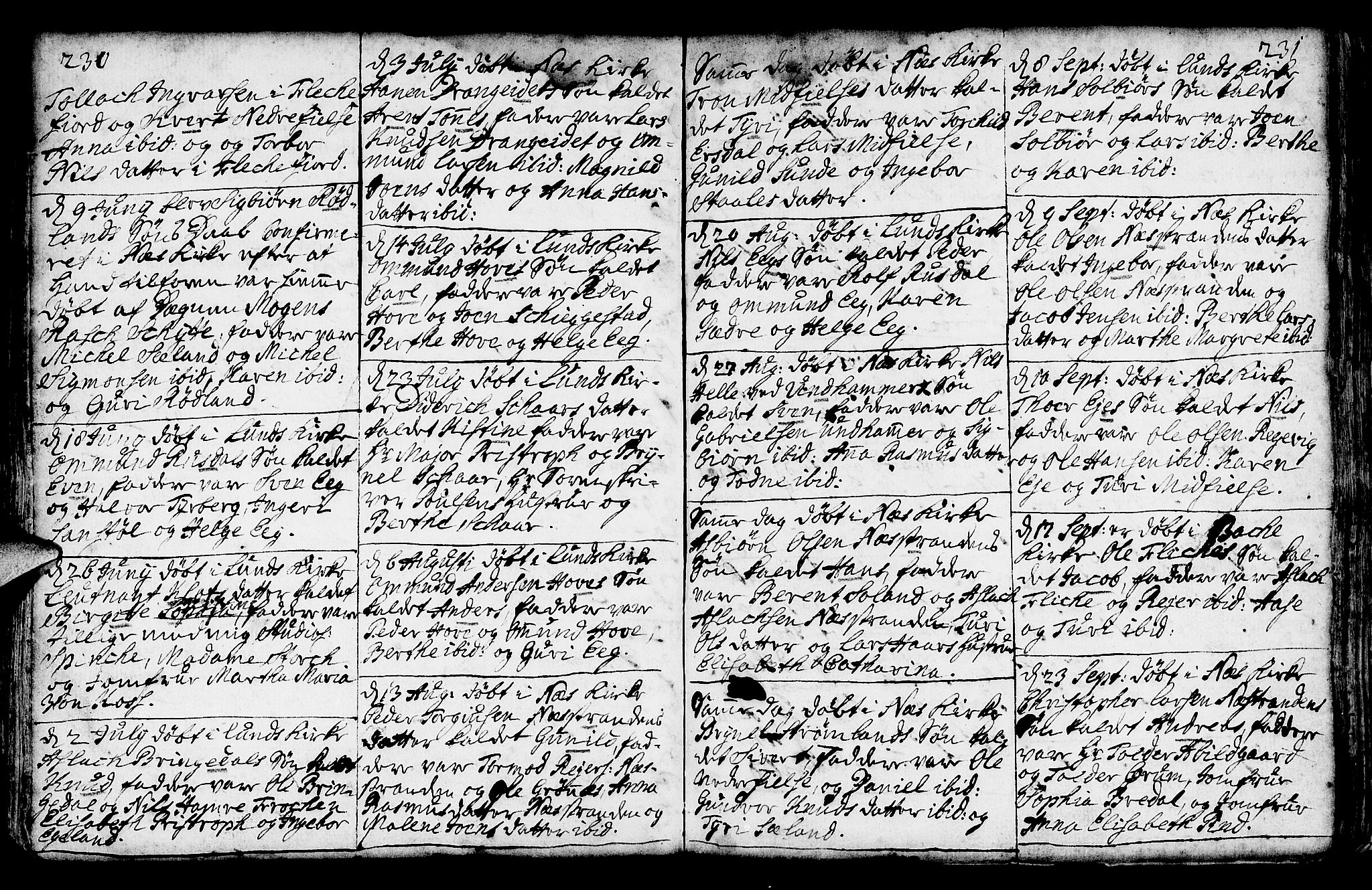 Lund sokneprestkontor, SAST/A-101809/S06/L0002: Parish register (official) no. A 2, 1738-1760, p. 230-231