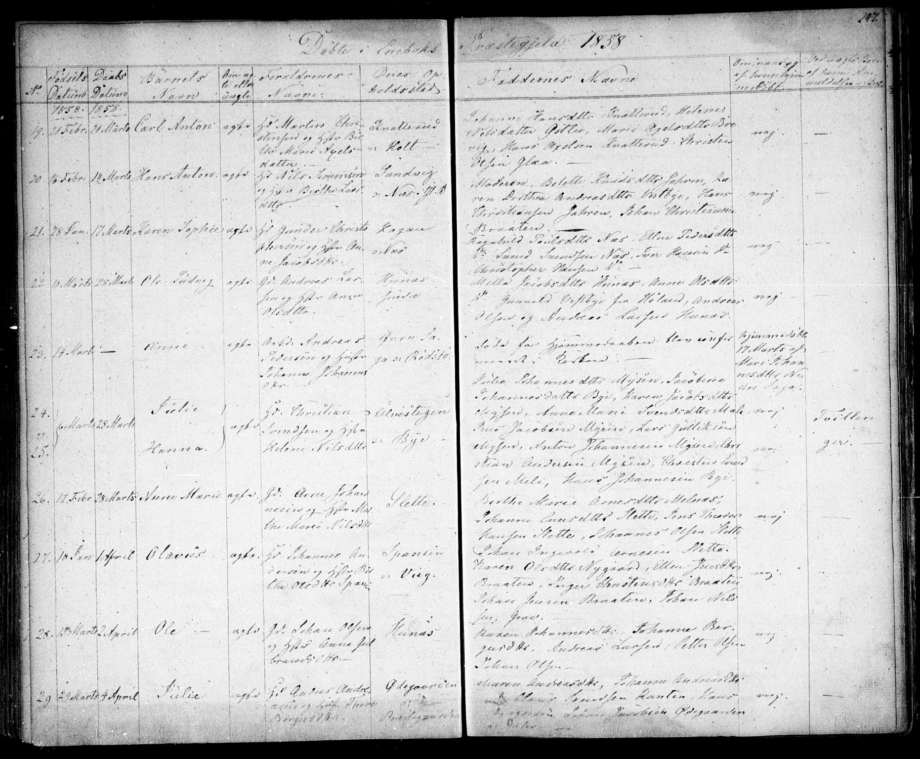 Enebakk prestekontor Kirkebøker, SAO/A-10171c/F/Fa/L0009: Parish register (official) no. I 9, 1832-1861, p. 247