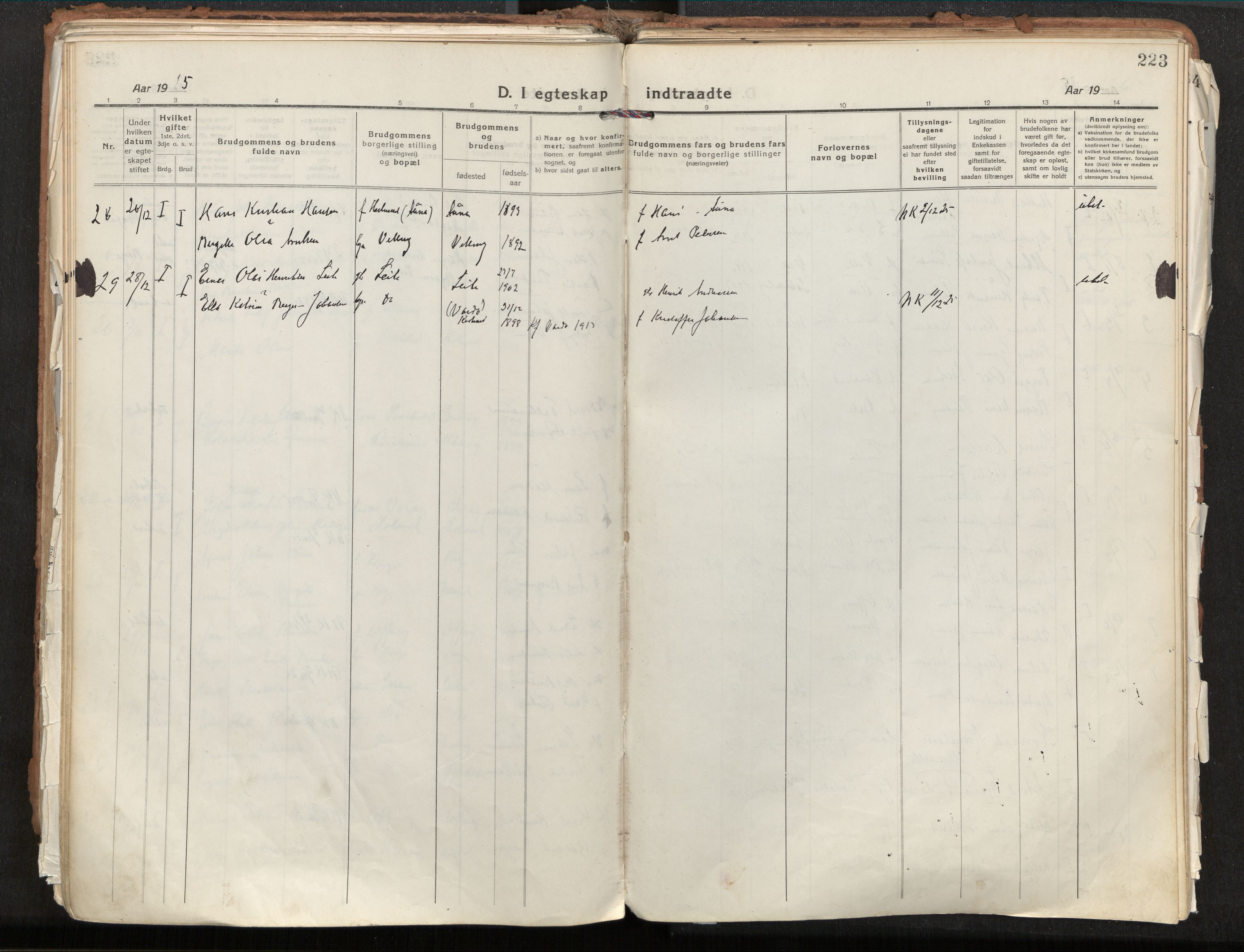 Ministerialprotokoller, klokkerbøker og fødselsregistre - Nordland, AV/SAT-A-1459/881/L1160: Parish register (official) no. 881A13, 1919-1937, p. 223