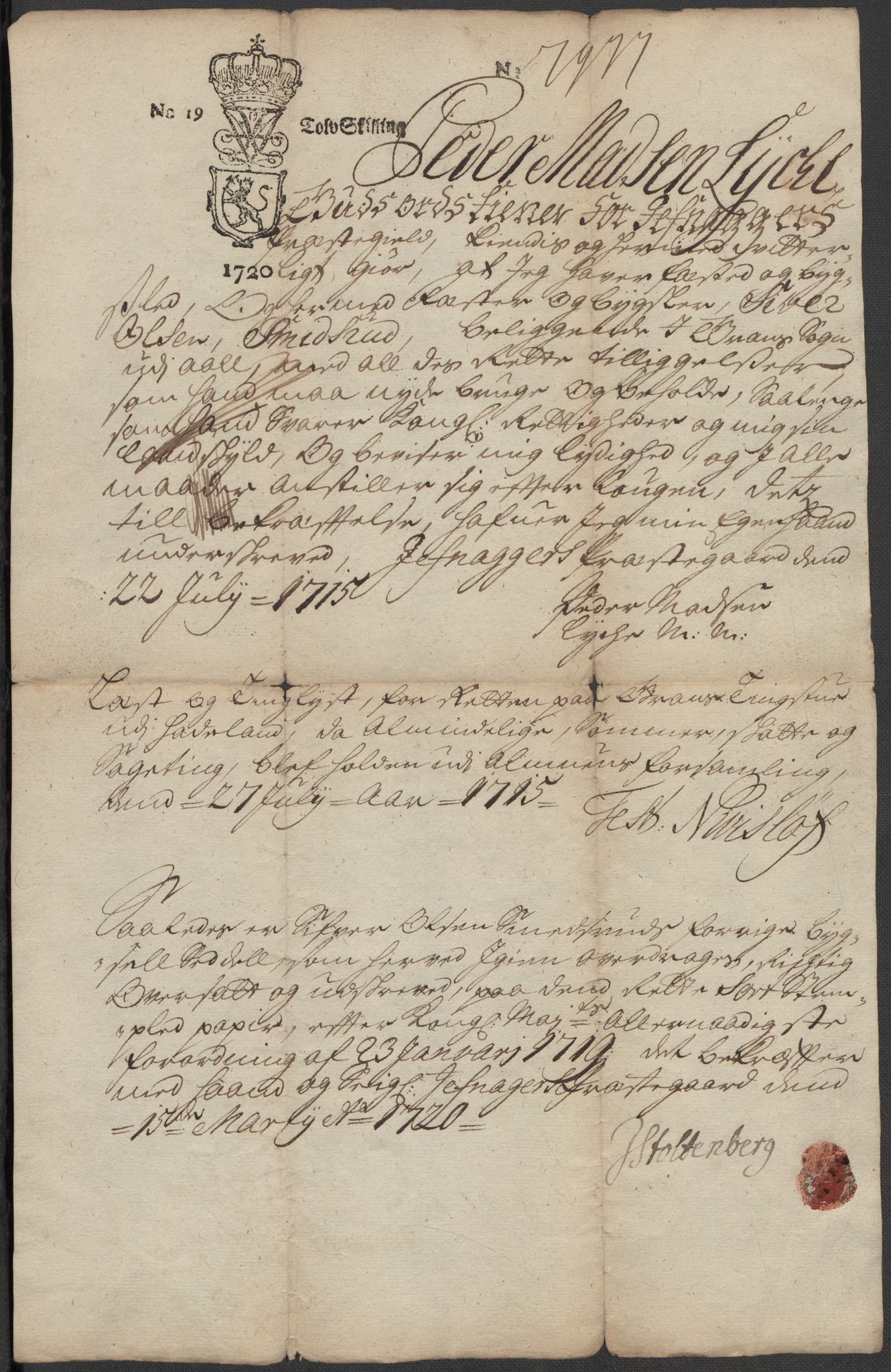 Riksarkivets diplomsamling, RA/EA-5965/F15/L0014: Prestearkiv - Oppland, 1696-1879, p. 20