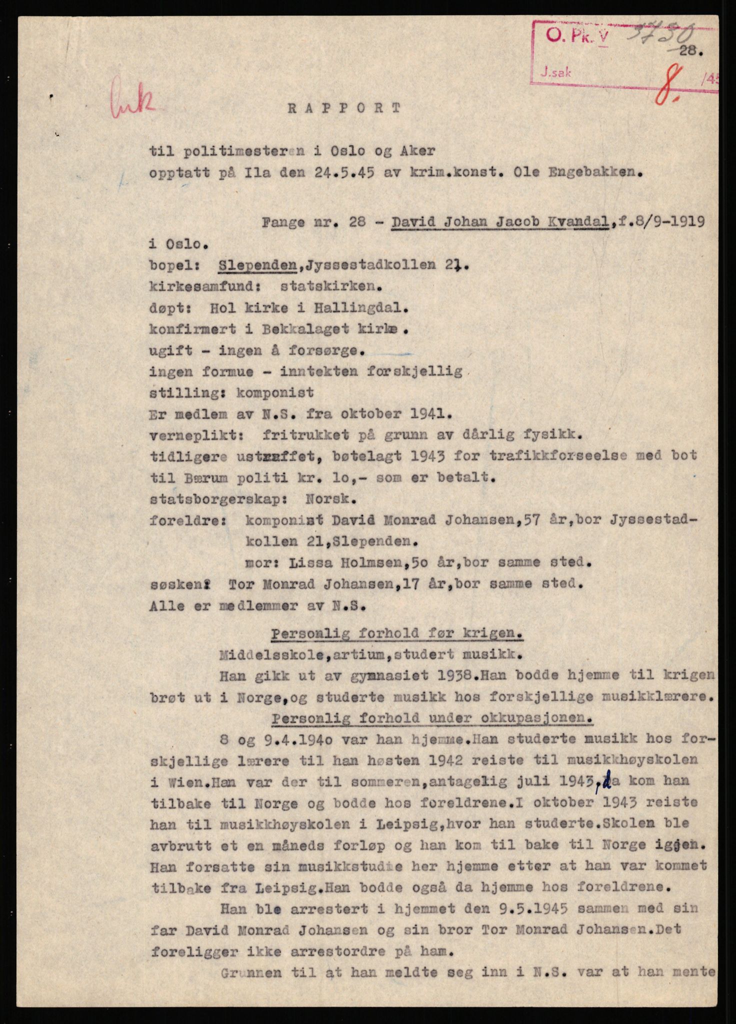 Landssvikarkivet, Oslo politikammer, AV/RA-S-3138-01/D/Dd/L0033/0330: Forelegg, anr. 3646 - 3730 / Anr. 3730, 1945-1946, p. 24