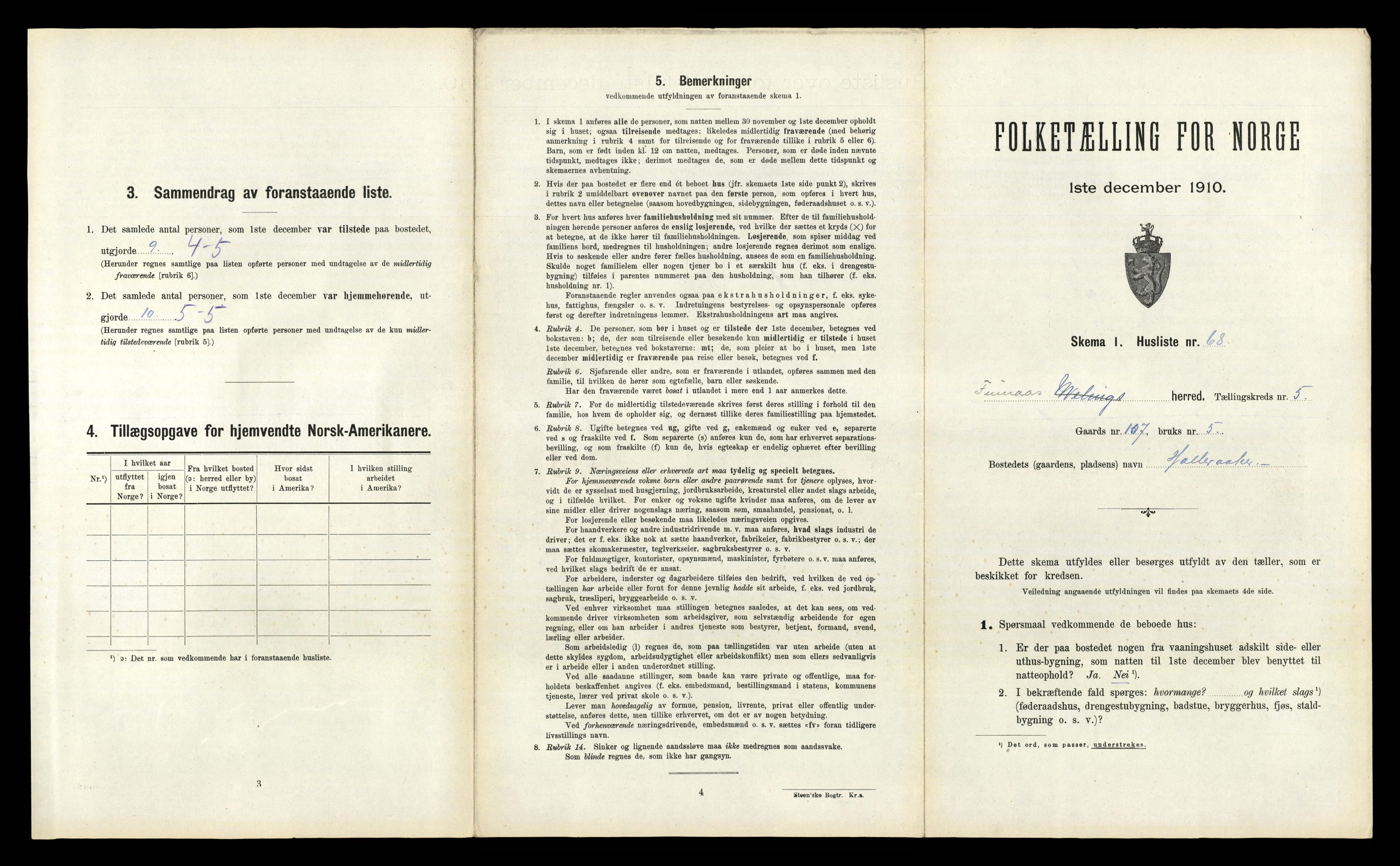 RA, 1910 census for Finnås, 1910, p. 632