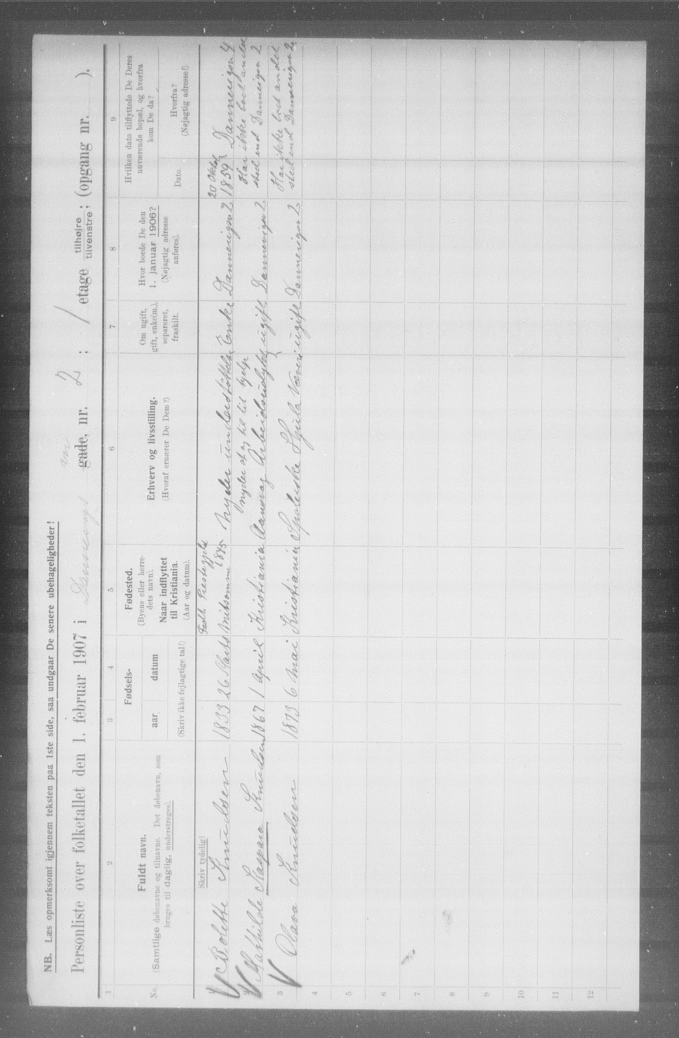 OBA, Municipal Census 1907 for Kristiania, 1907, p. 7680