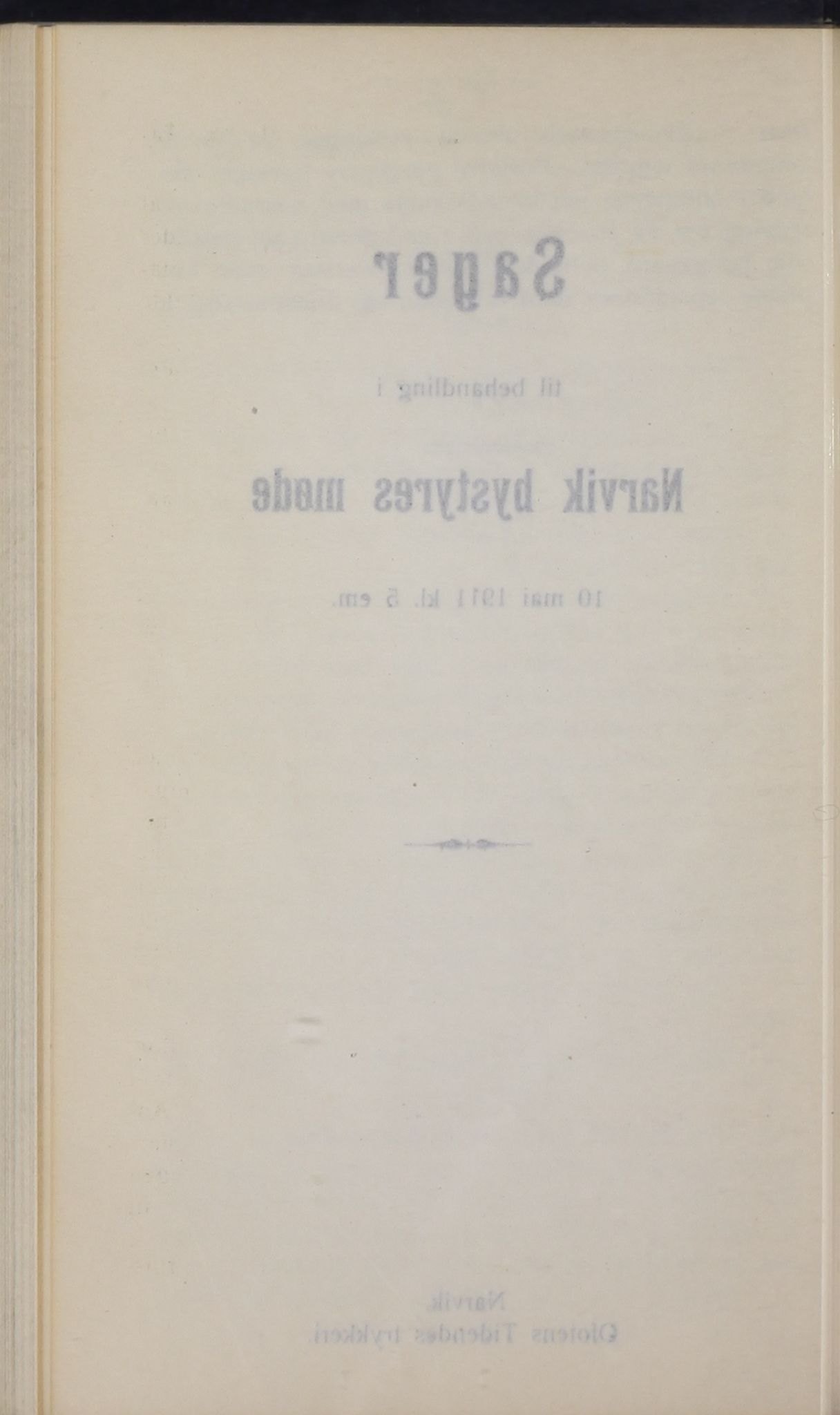 Narvik kommune. Formannskap , AIN/K-18050.150/A/Ab/L0001: Møtebok, 1911